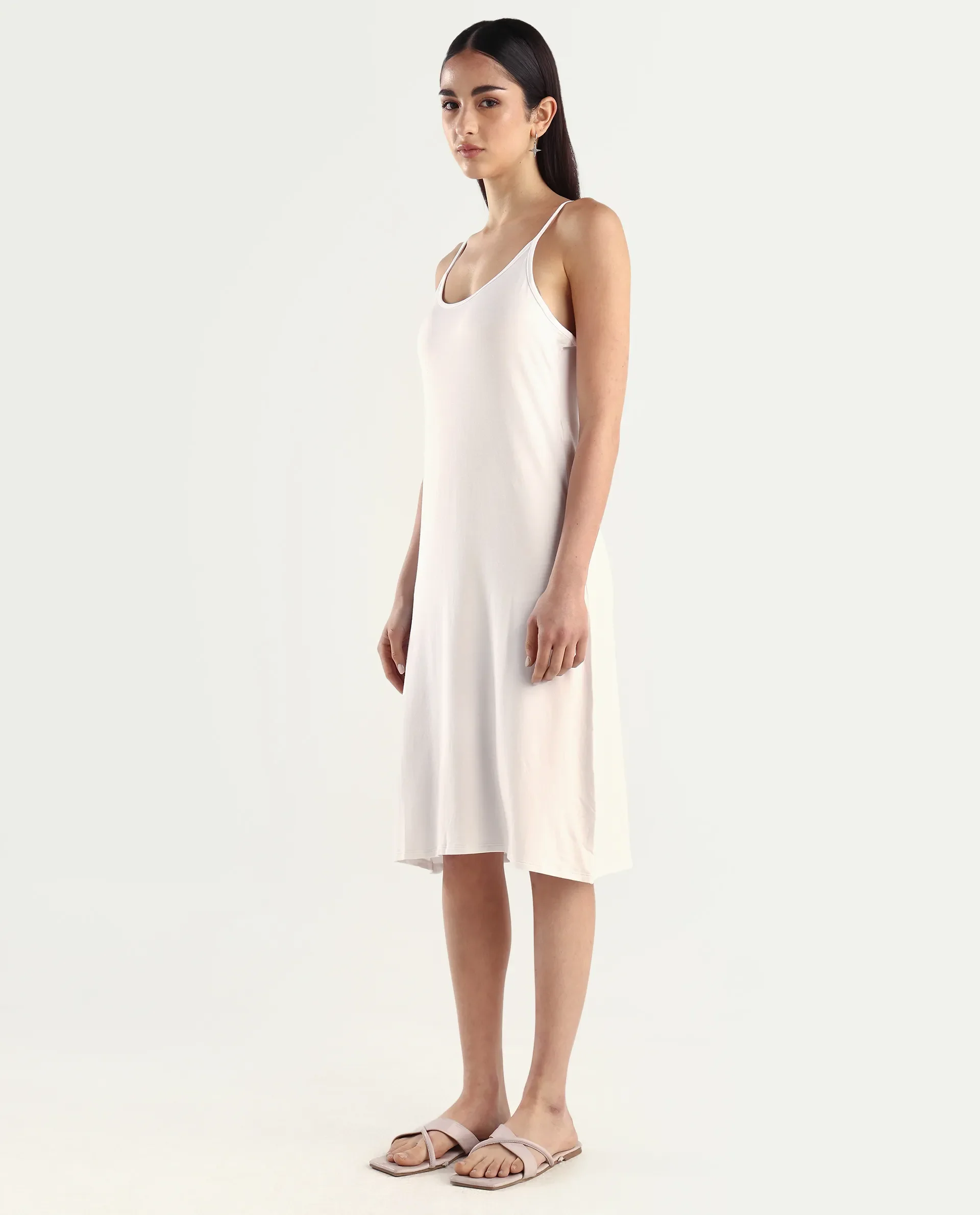 Rareism Women's Slippy White Shoulder Strap Plain Shoulder Strap Mini Straight Fit Inner Wear - Image 5