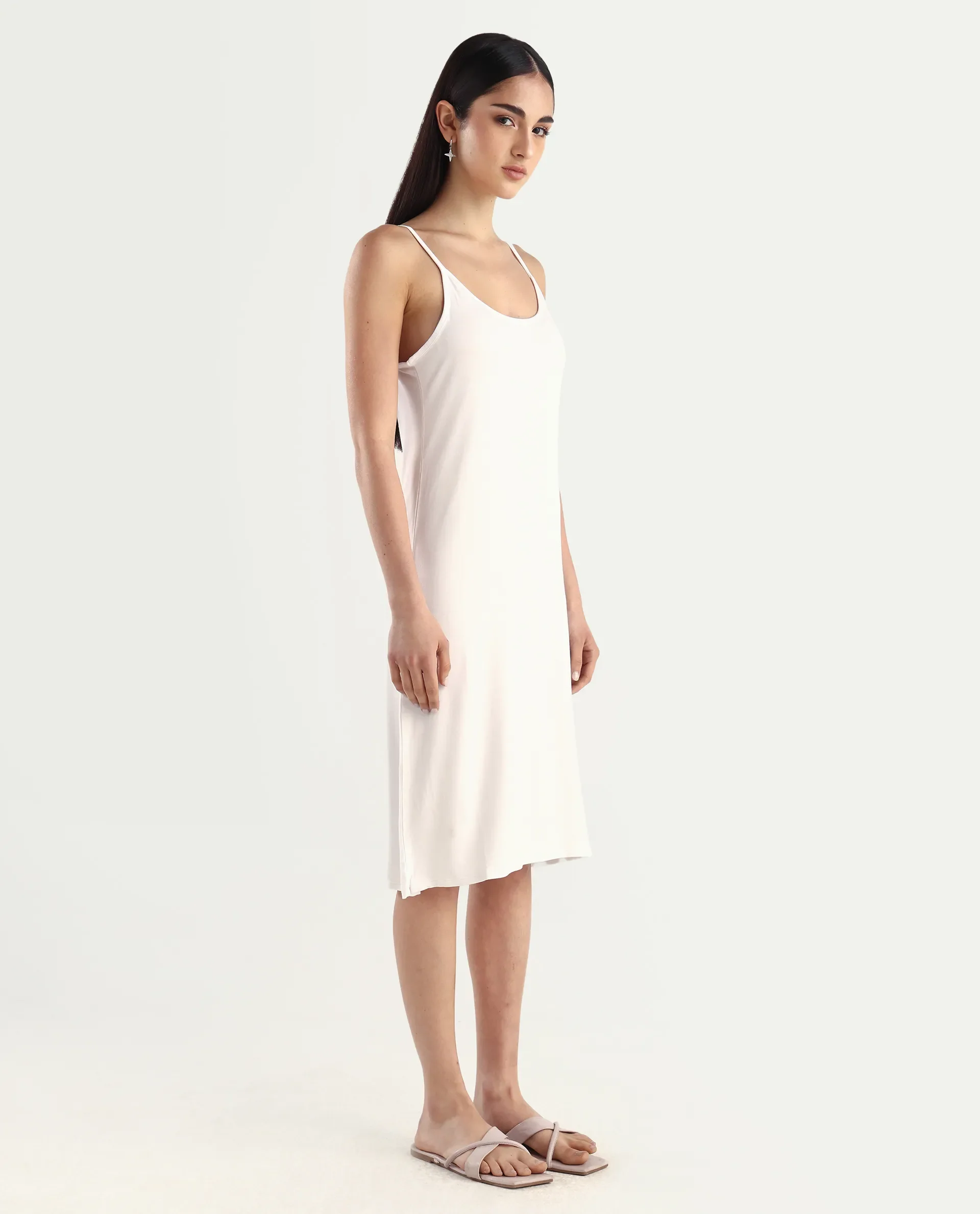 Rareism Women's Slippy White Shoulder Strap Plain Shoulder Strap Mini Straight Fit Inner Wear - Image 6