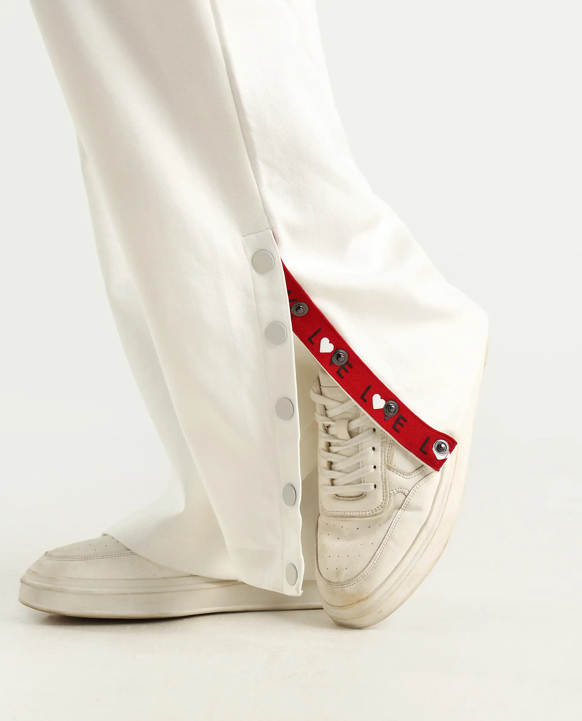 Rareism Women's Slite White Cotton Plain Ankle Length Wide Trouser - Image 6
