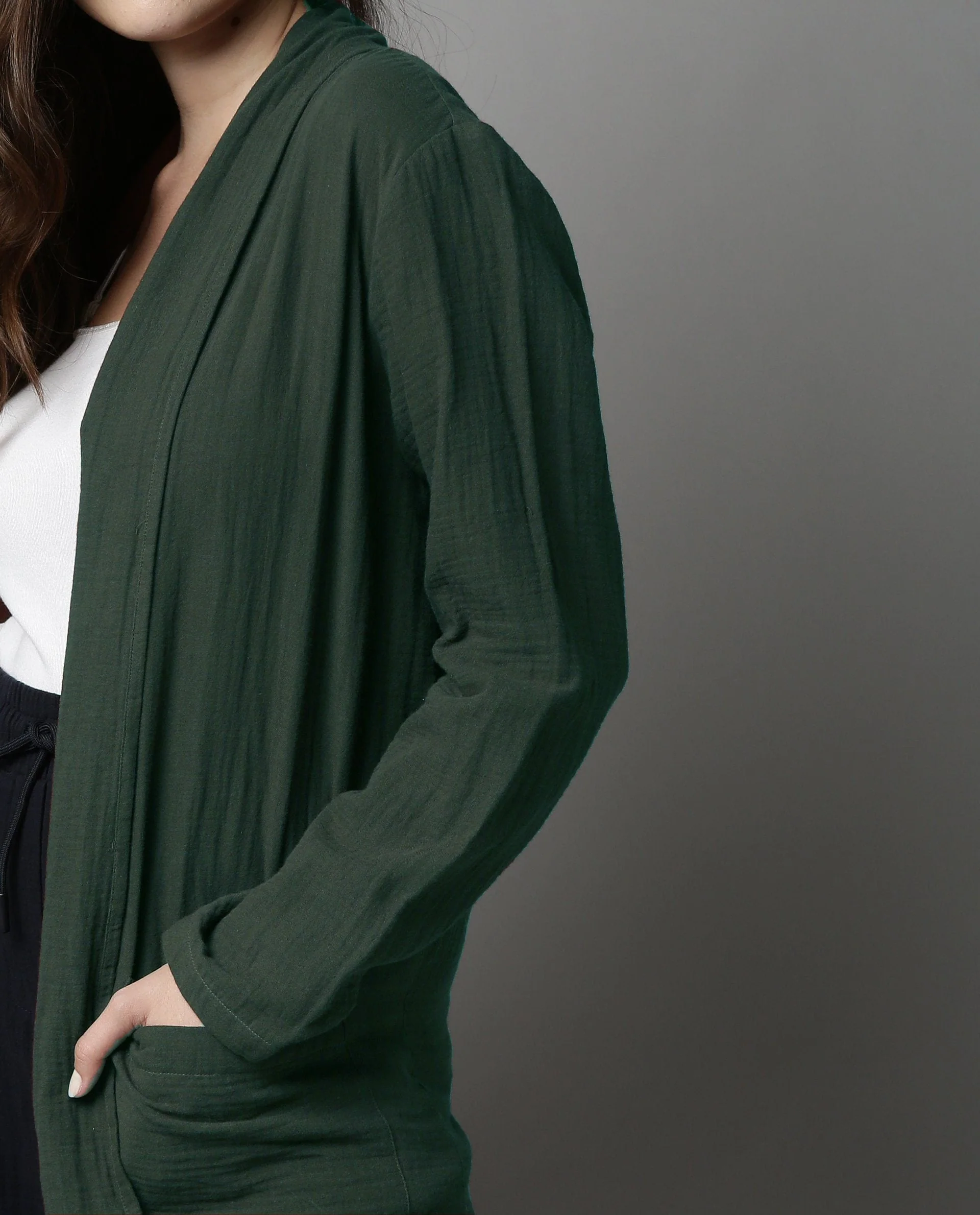 Rareism Women Slop Green Overlayer Solid - Image 3