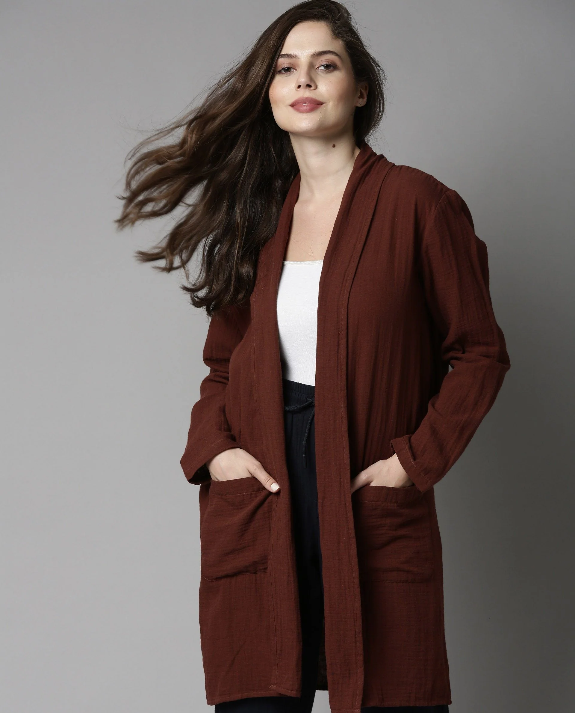Rareism Women Slop Brown Overlayer Solid - Image 3