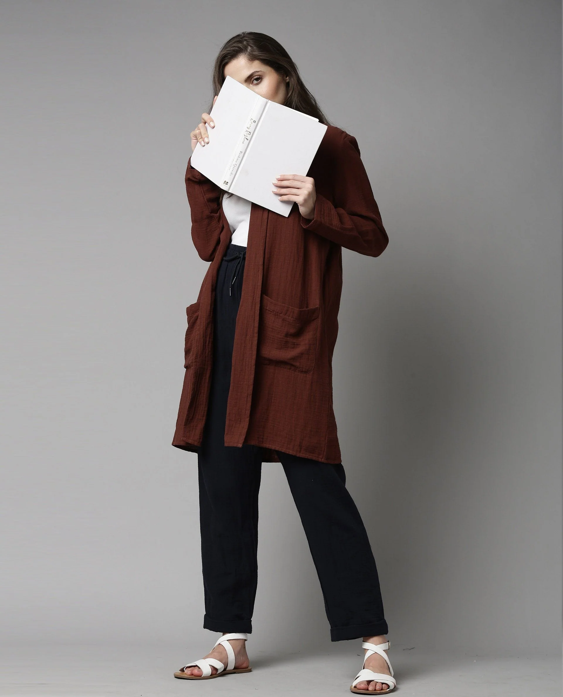Rareism Women Slop Brown Overlayer Solid - Image 4