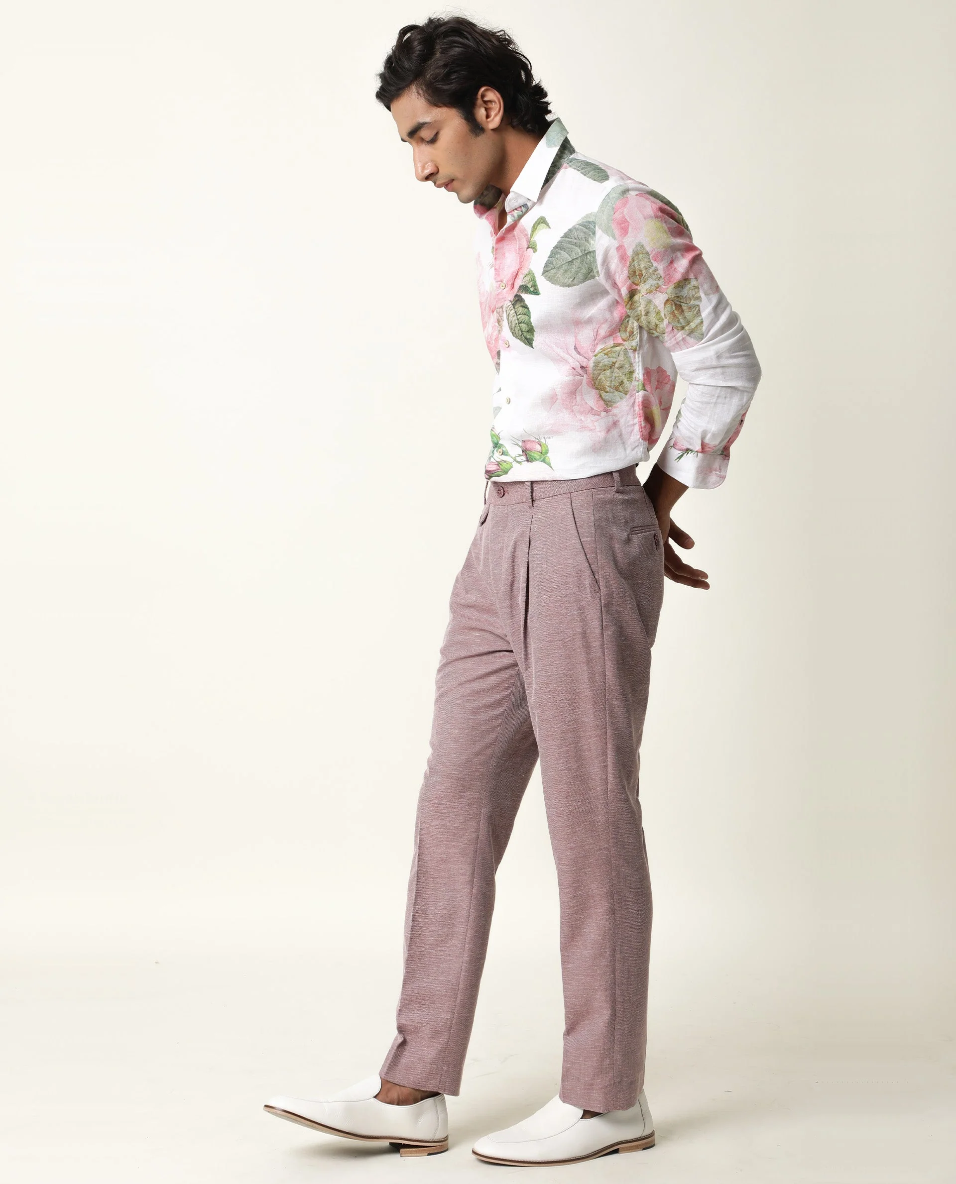 Rare Rabbit Men's Sloven White Cotton Floral Print Regular Fit Full Sleeve Collared Shirt - Image 5