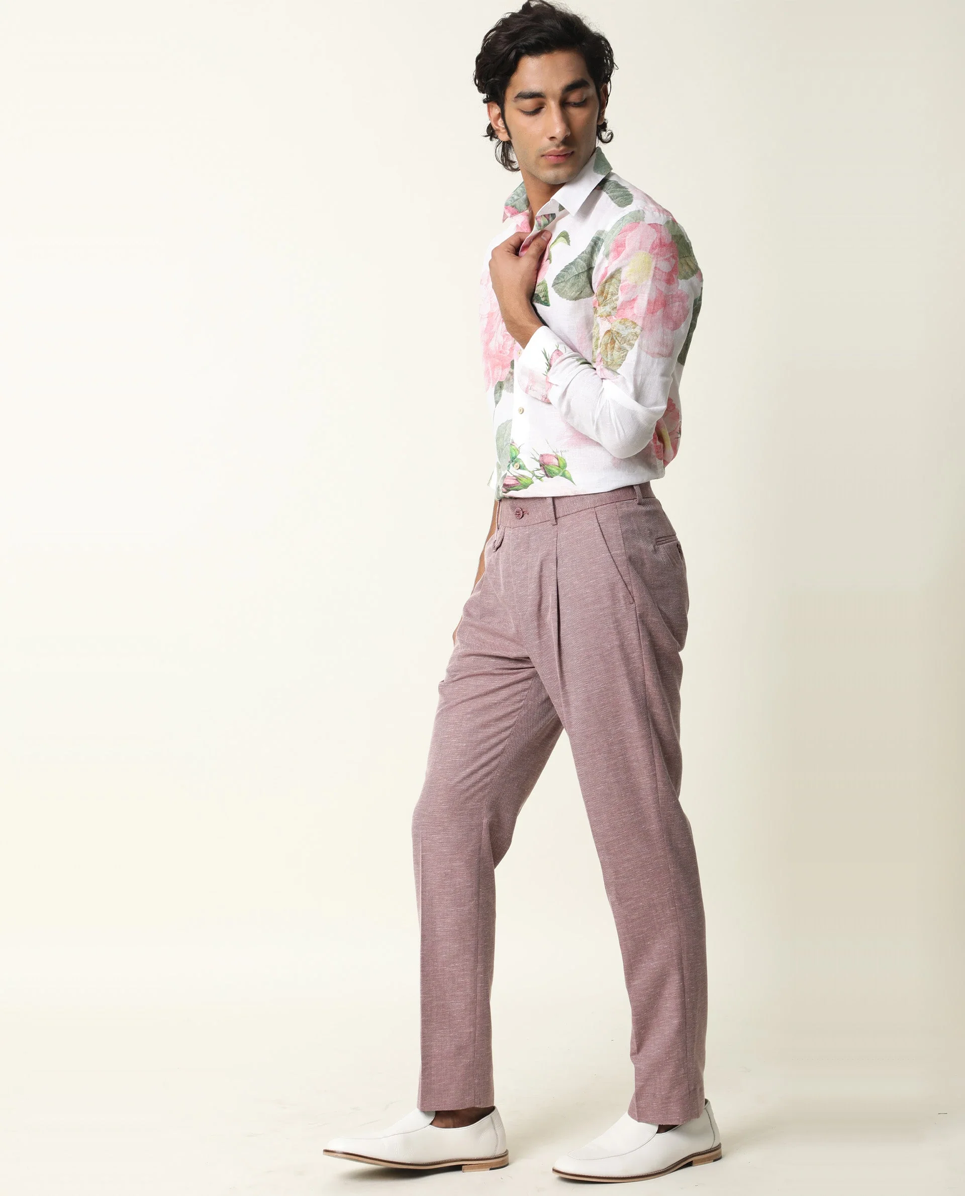Rare Rabbit Men's Sloven White Cotton Floral Print Regular Fit Full Sleeve Collared Shirt - Image 6