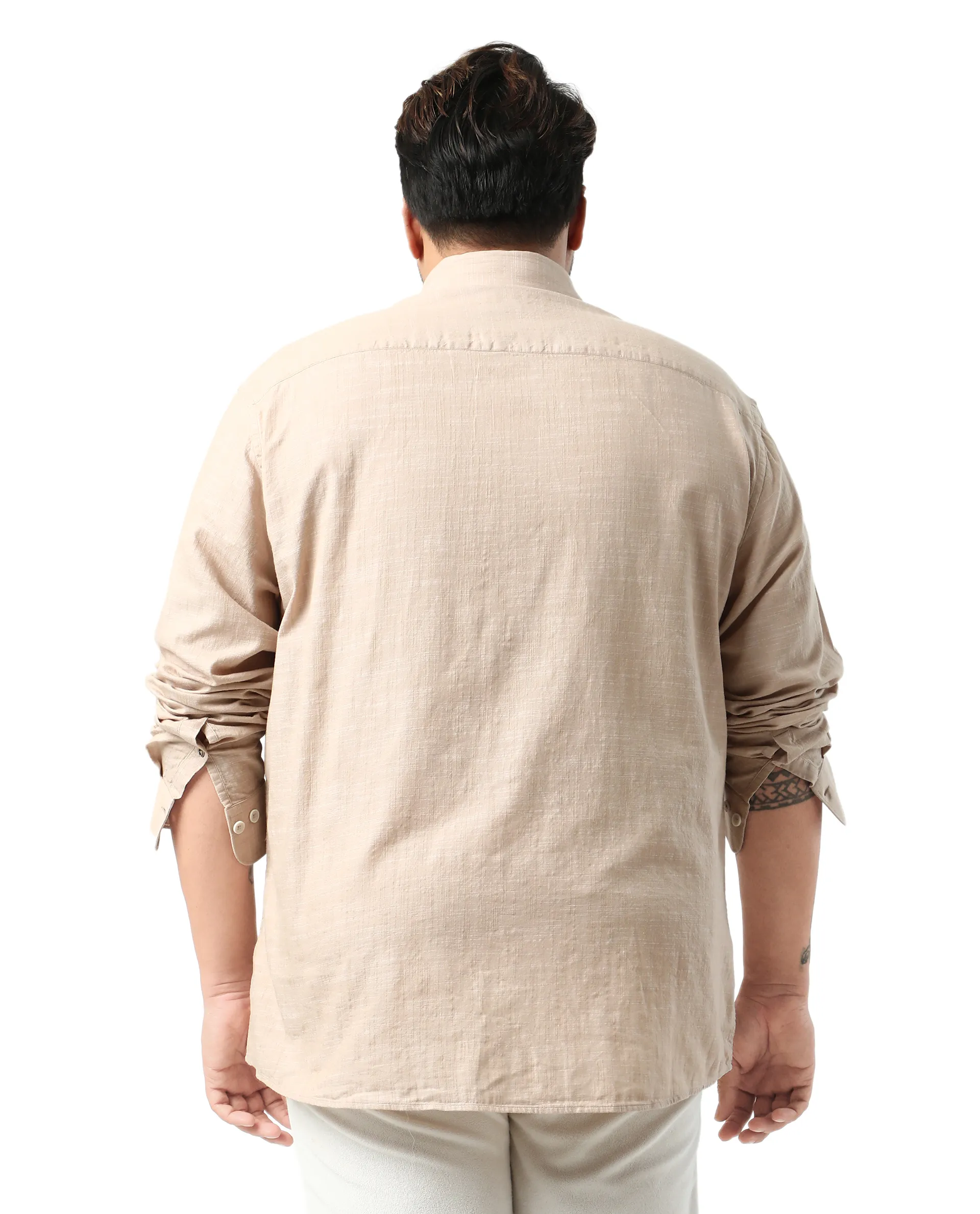 Rare Rabbit Men's Sluz Big Beige Cotton Fabric Full Sleeves Collared Neck Button Closure Checks Shirt - Image 7