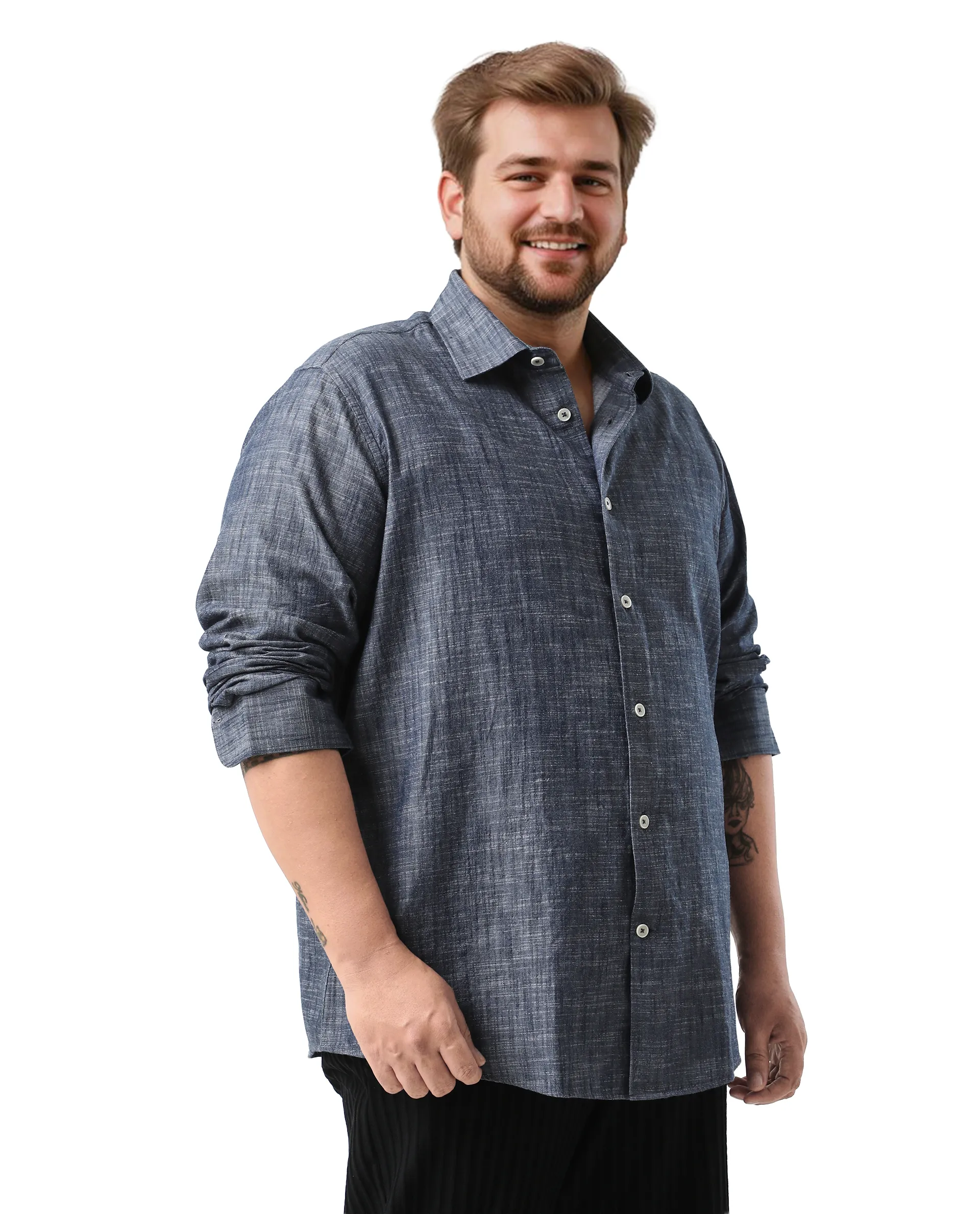 Rare Rabbit Men's Sluz Big Dark Blue Cotton Fabric Full Sleeves Collared Neck Button Closure Checks Shirt - Image 6