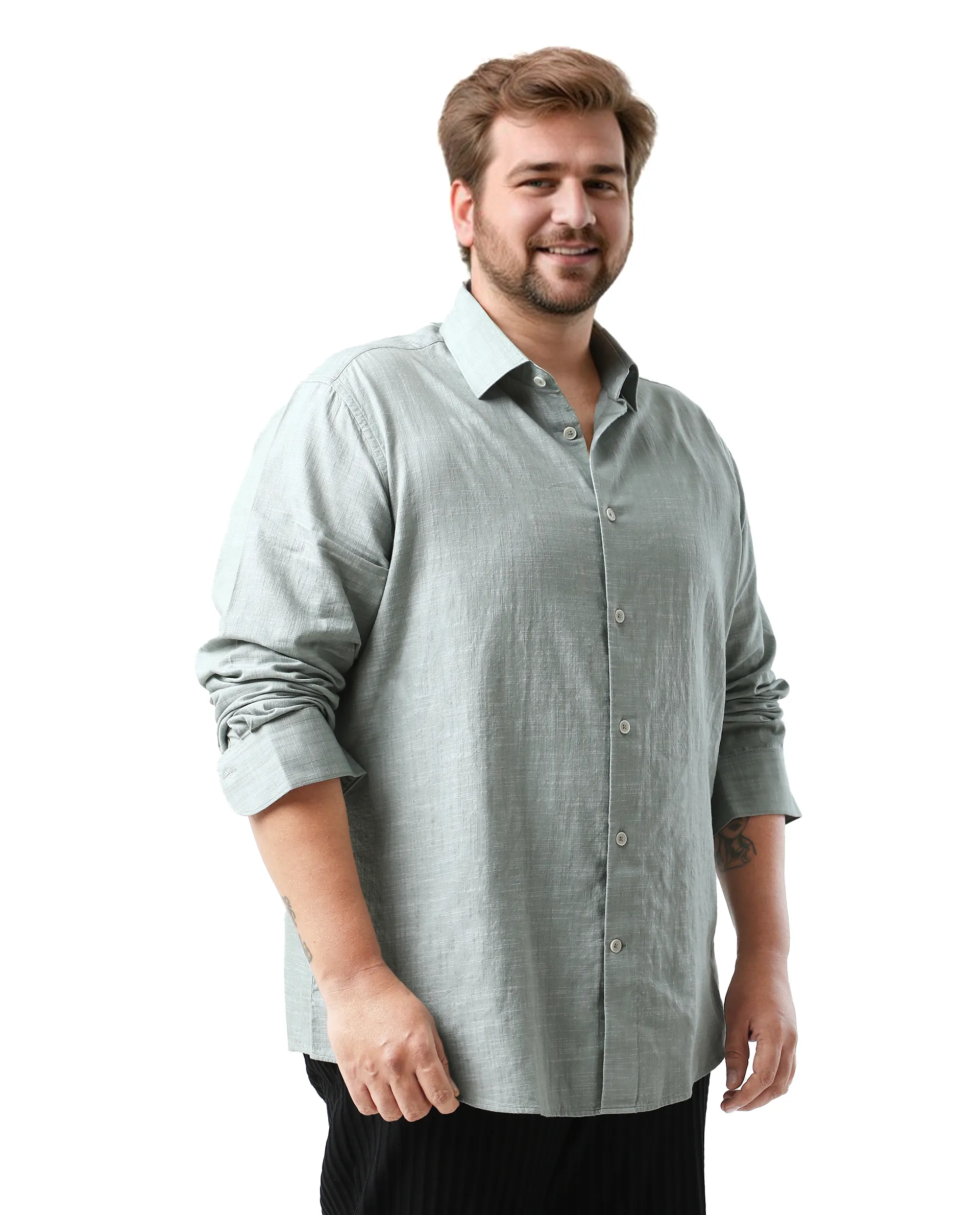 Rare Rabbit Men's Sluz Big Sage Cotton Fabric Full Sleeves Collared Neck Button Closure Checks Shirt - Image 4