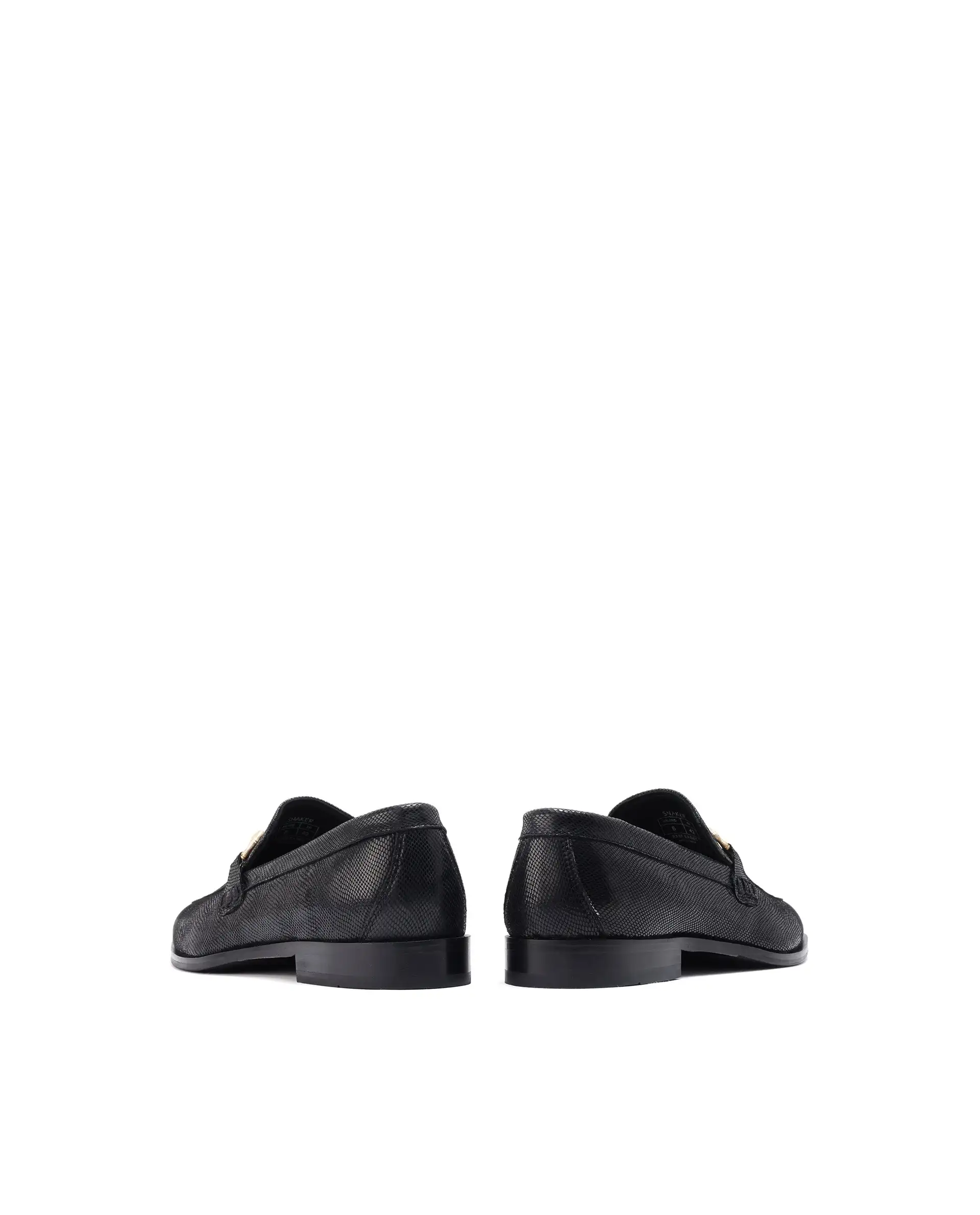 Rare Rabbit Men's Snaker Black Slip-On Genuine Textured Leather Guild Branded Loafer - Image 5