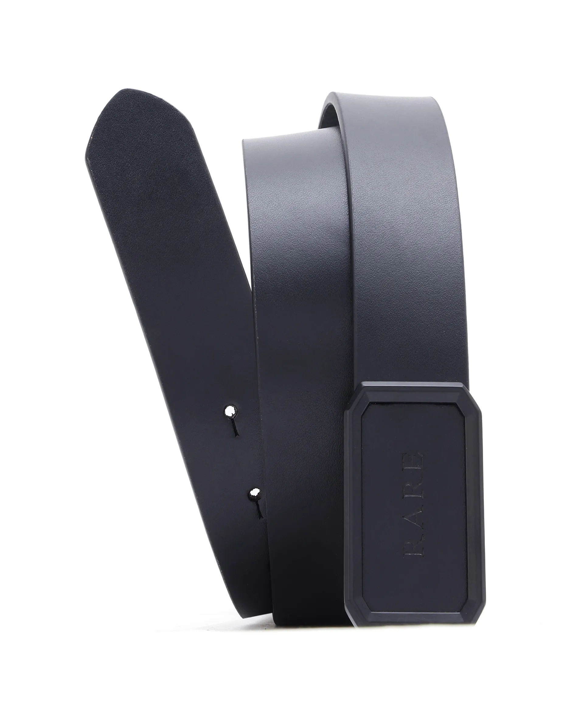 Rare Rabbit Men's Snape Black Genuine Leather Non-Reversible Smooth Grain Belt - Image 2