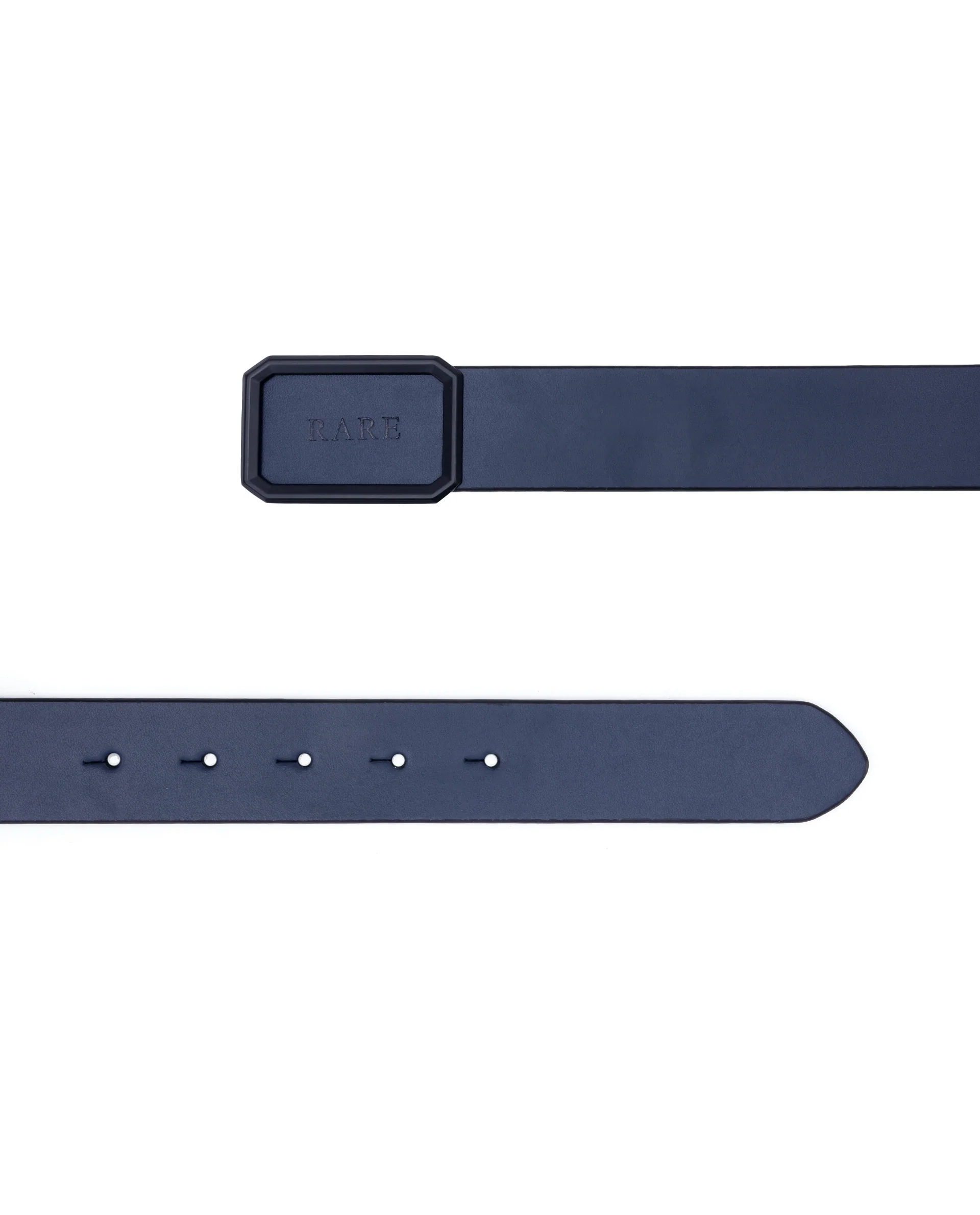 Rare Rabbit Men's Snape Blue Genuine Leather Non-Reversible Smooth Grain Belt - Image 5