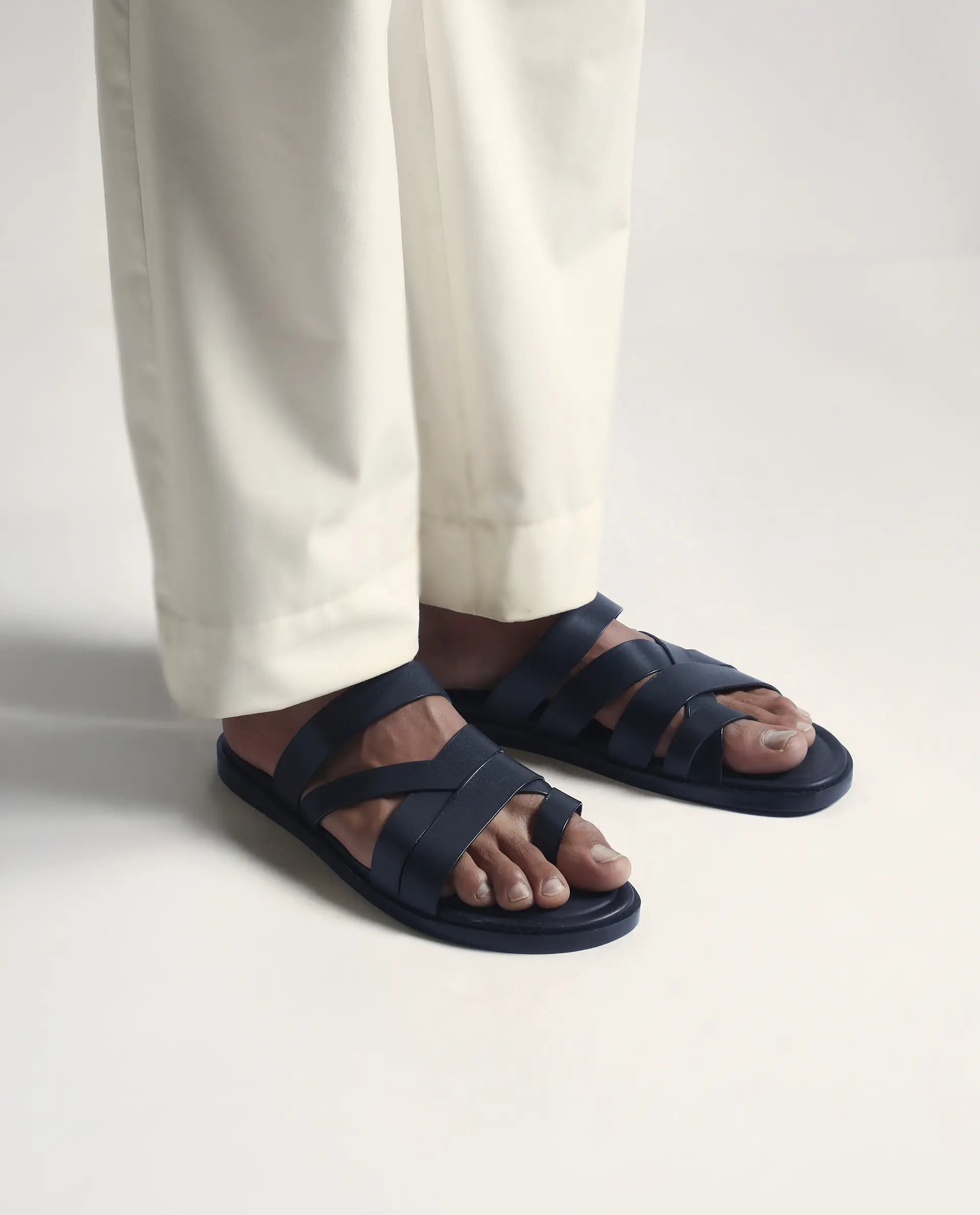 Rare Rabbit Men Soho Navy Slip-On Closure Sandal - Image 2