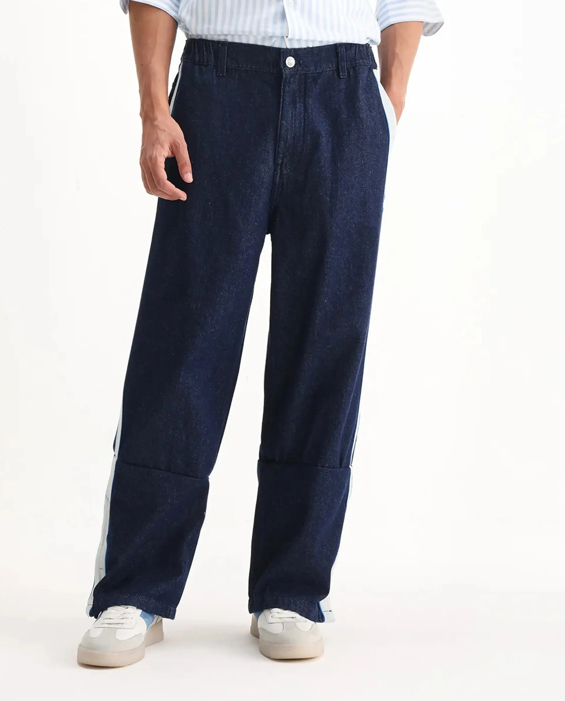 Rare Rabbit Men's Cotton Plain Baggy Fit Jeans - Image 10