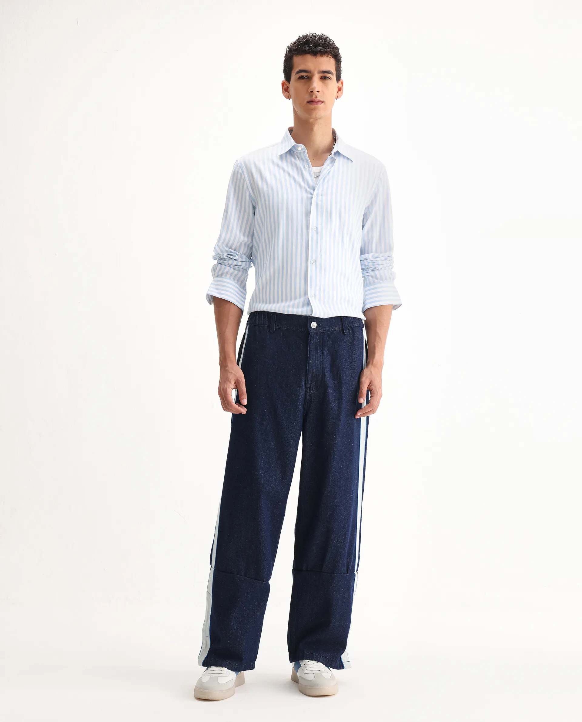Rare Rabbit Men's Cotton Plain Baggy Fit Jeans - Image 4