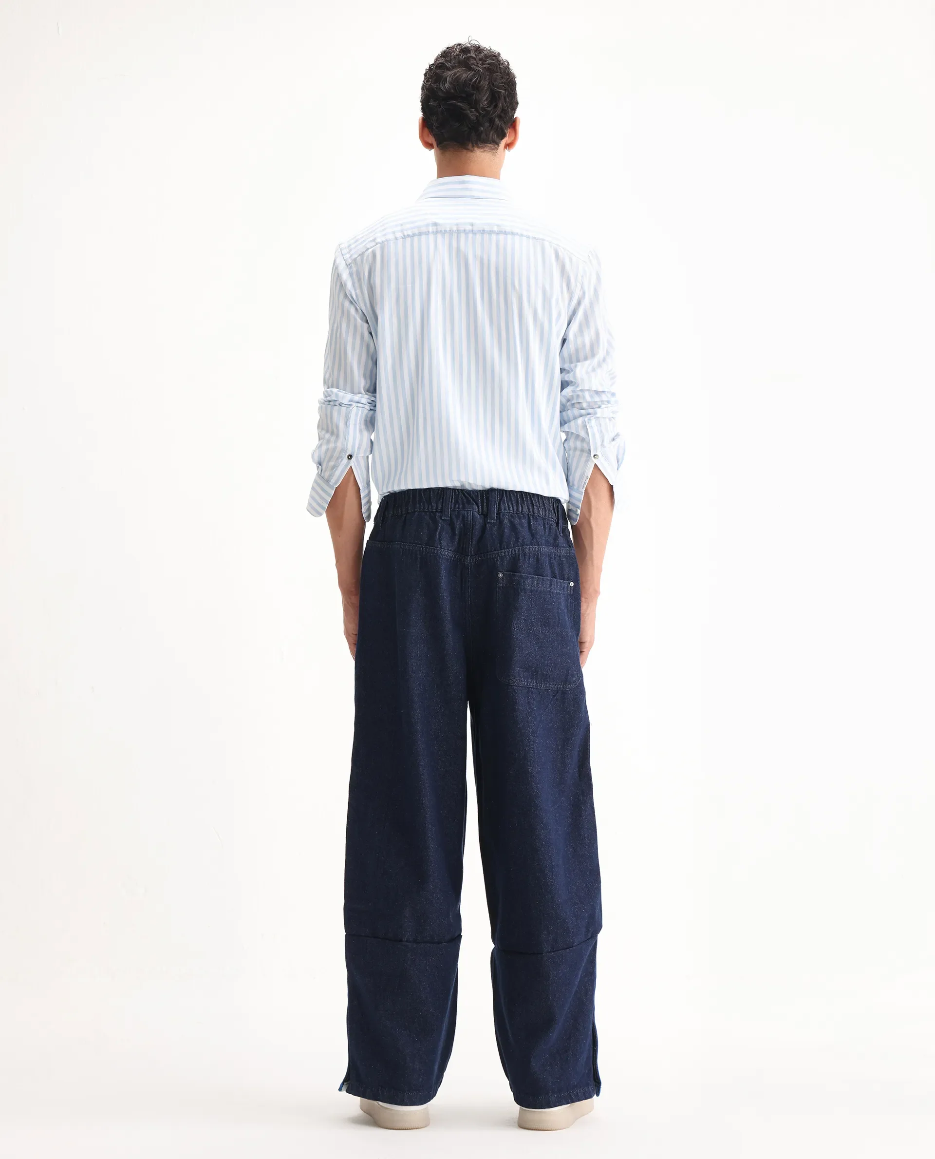 Rare Rabbit Men's Cotton Plain Baggy Fit Jeans - Image 9
