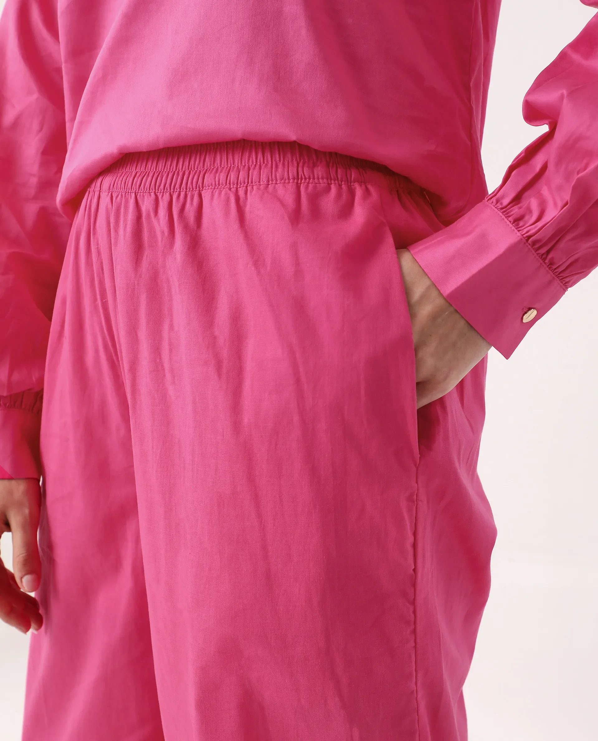 Rareism Women's Somhur B Pink Viscose Blend Plain Ankle Length Straight Fit Trouser - Image 5
