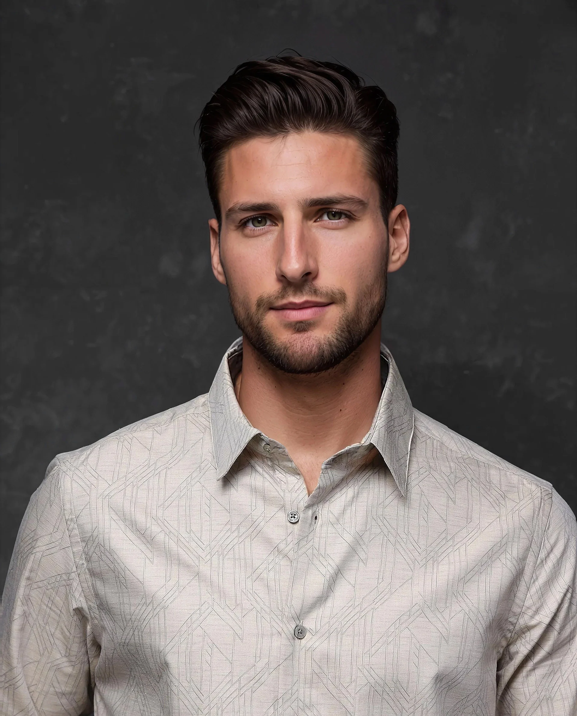 Rare Rabbit Men's Sonnet Beige Cotton Geometric Print Regular Fit Full Sleeve Collared Shirt - Image 5