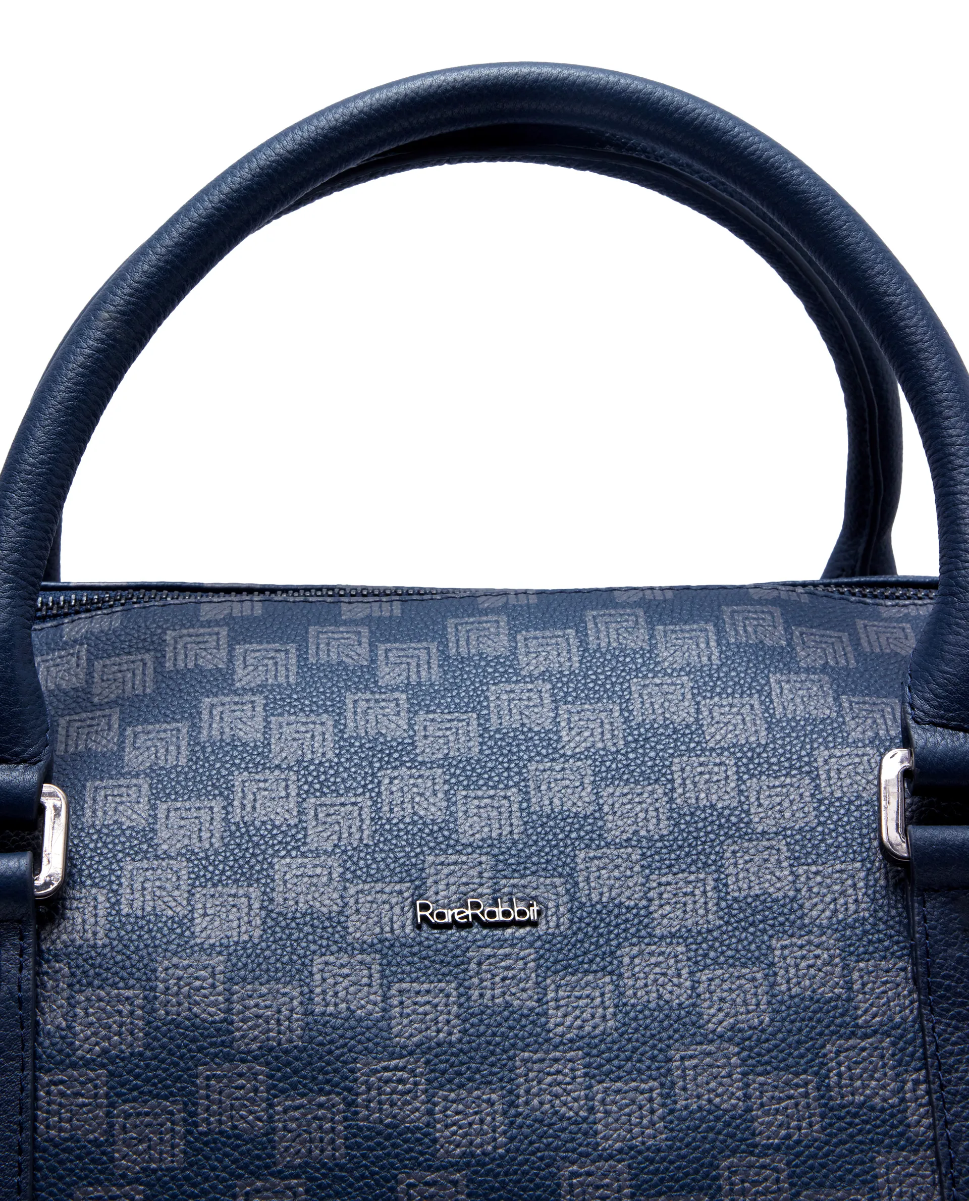 Rare Rabbit Men's Soraf Blue Monogram Print Duffle Bag (Limited Edition) - Image 3