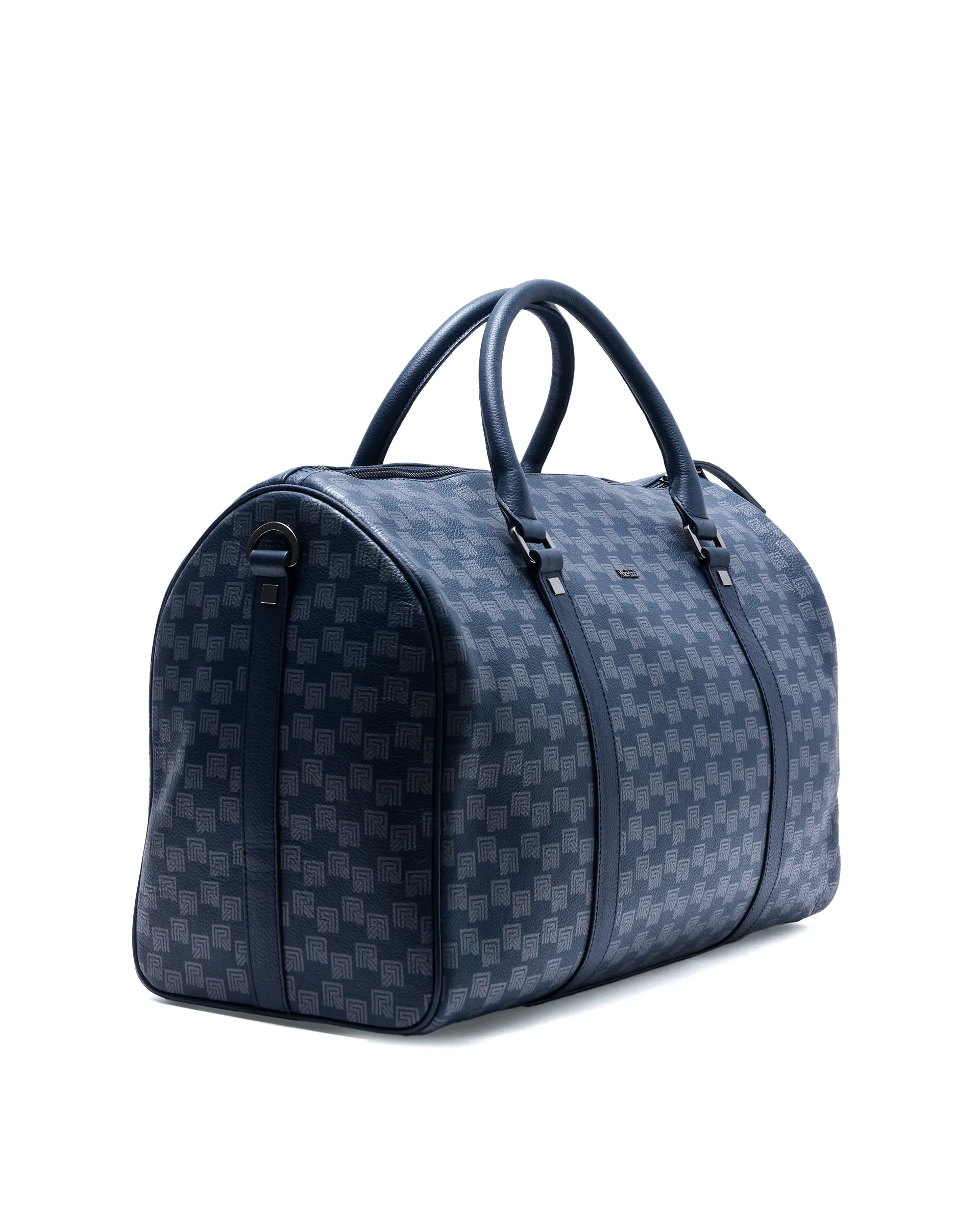 Rare Rabbit Men's Soraf Blue Monogram Print Duffle Bag (Limited Edition) - Image 8