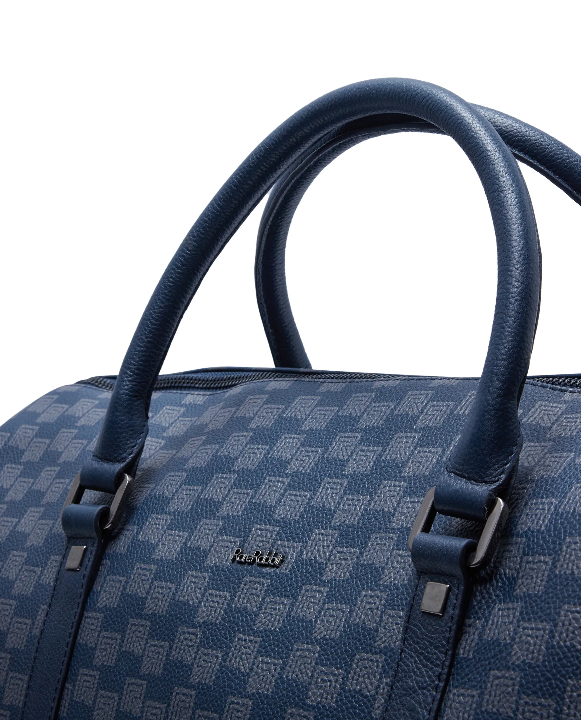 Rare Rabbit Men's Soraf Blue Monogram Print Duffle Bag (Limited Edition) - Image 9