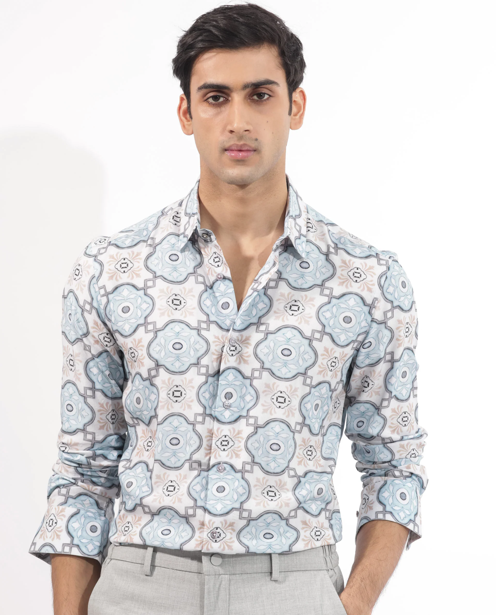 Rare Rabbit Men's Soren Multi Viscose Floral Print Regular Fit Full Sleeve Collared Shirt - Image 4