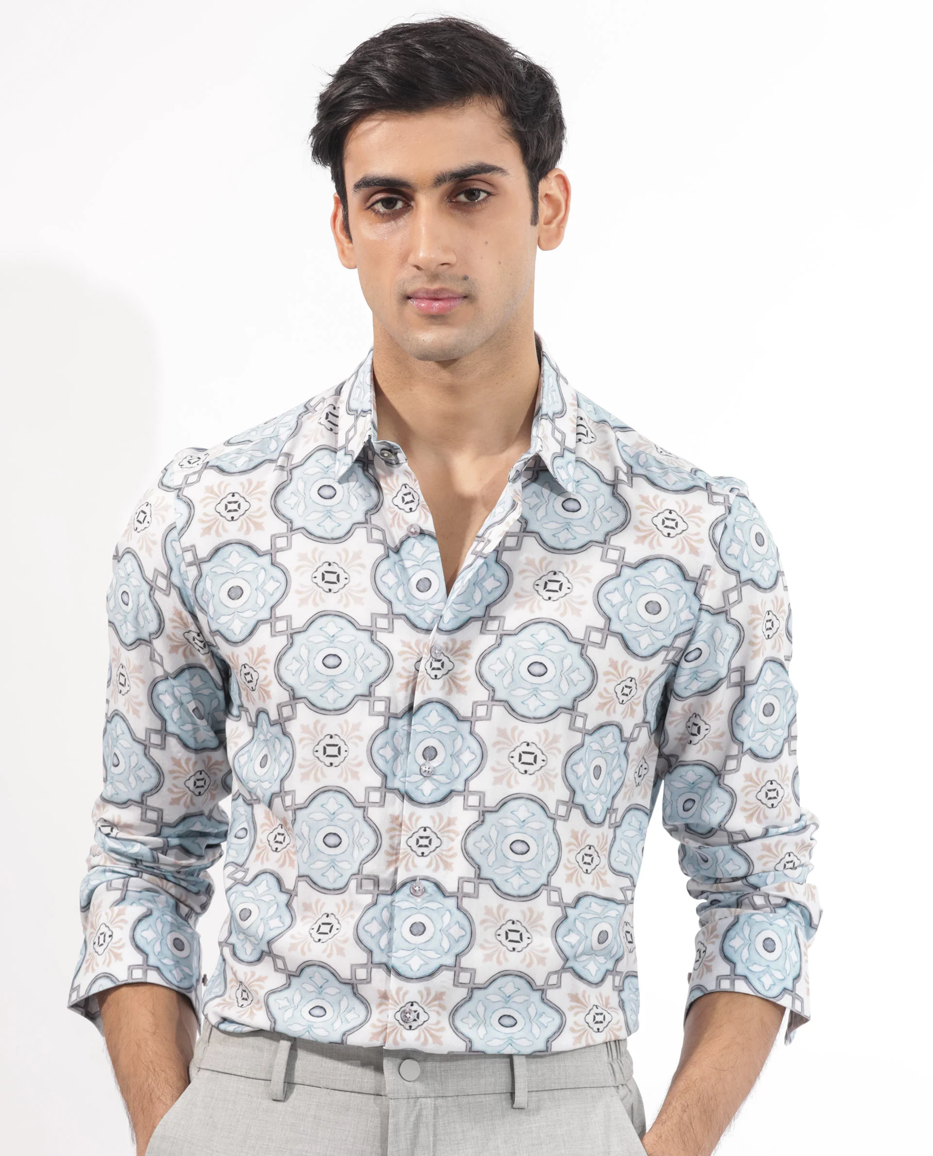 Rare Rabbit Men's Soren Multi Viscose Floral Print Regular Fit Full Sleeve Collared Shirt - Image 5