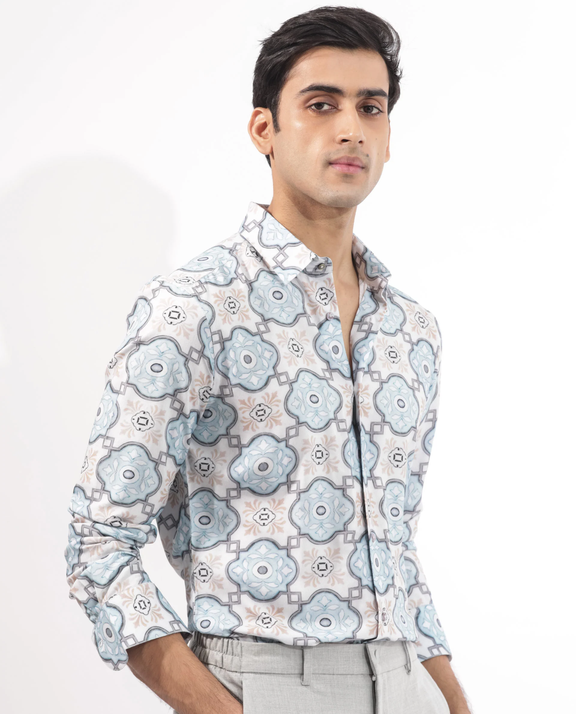 Rare Rabbit Men's Soren Multi Viscose Floral Print Regular Fit Full Sleeve Collared Shirt - Image 9