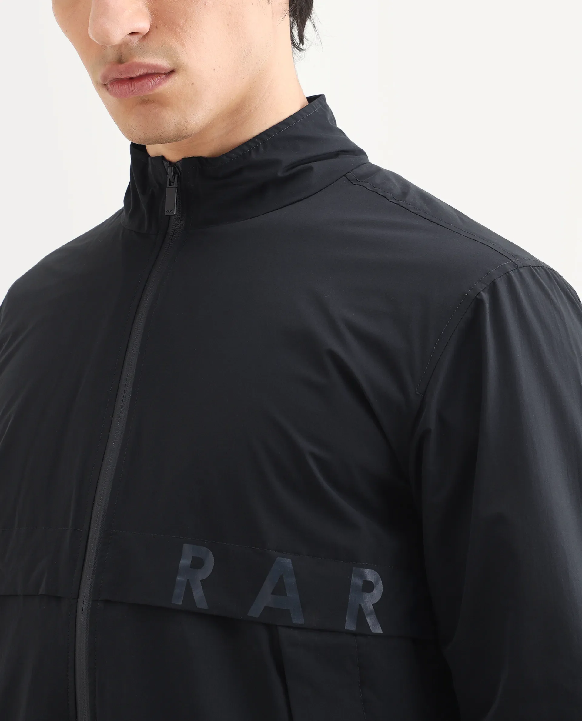 Rare Rabbit Men's Soweto Navy Polyester Typography Print Relaxed Fit Full Sleeve Spread Collar Jacket - Image 4