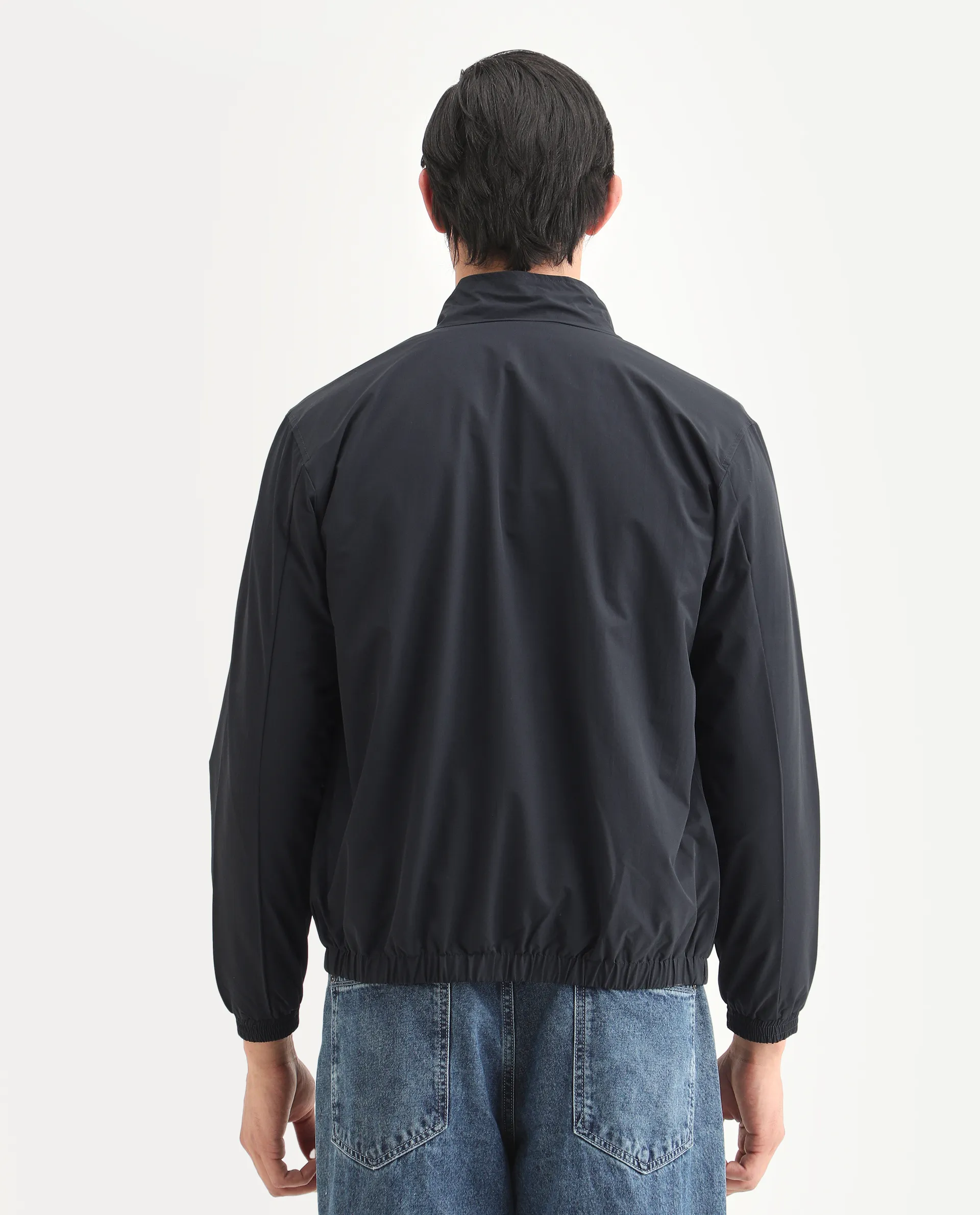 Rare Rabbit Men's Soweto Navy Polyester Typography Print Relaxed Fit Full Sleeve Spread Collar Jacket - Image 7