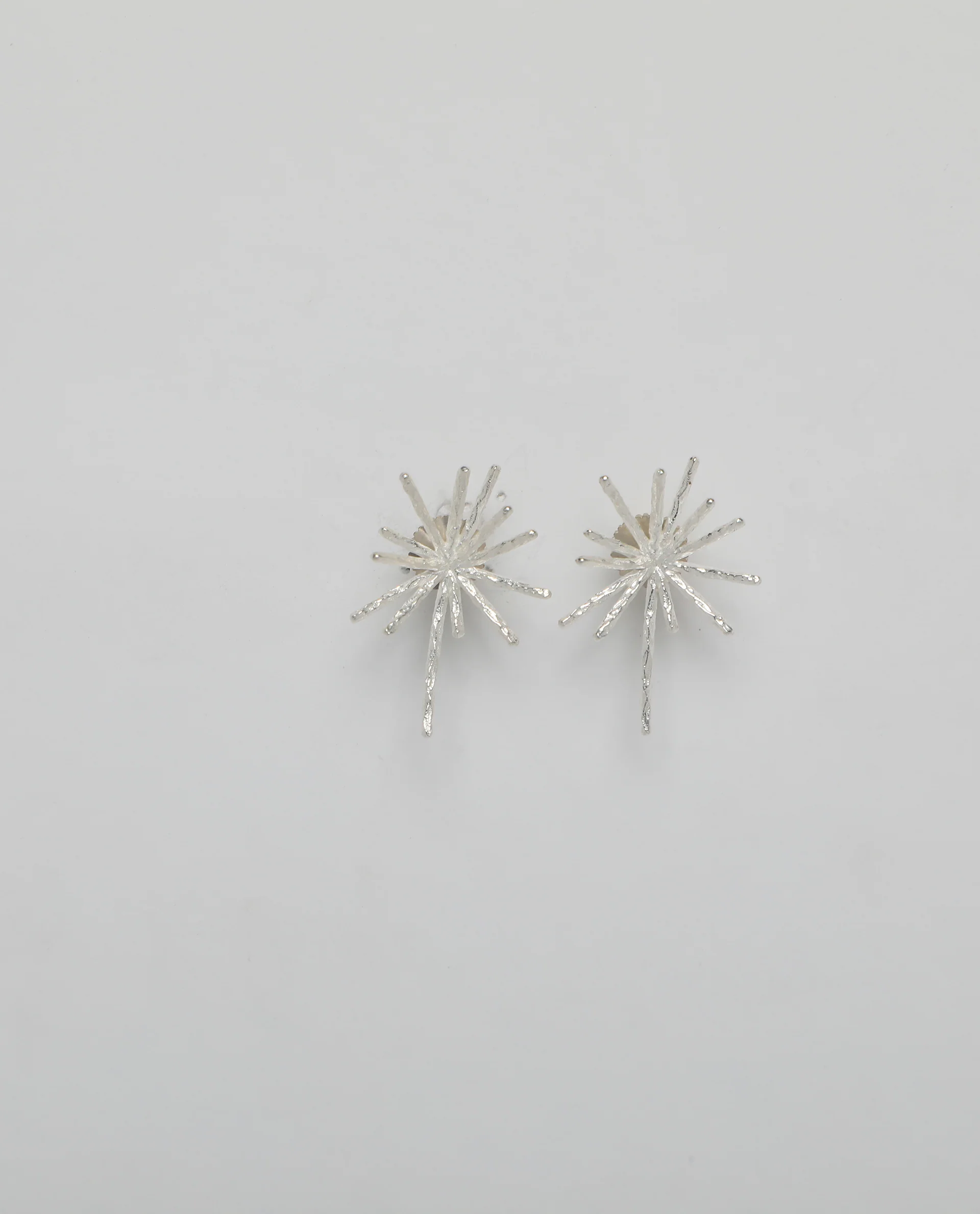 Rareism Women Spark White Silver Earring - Image 2