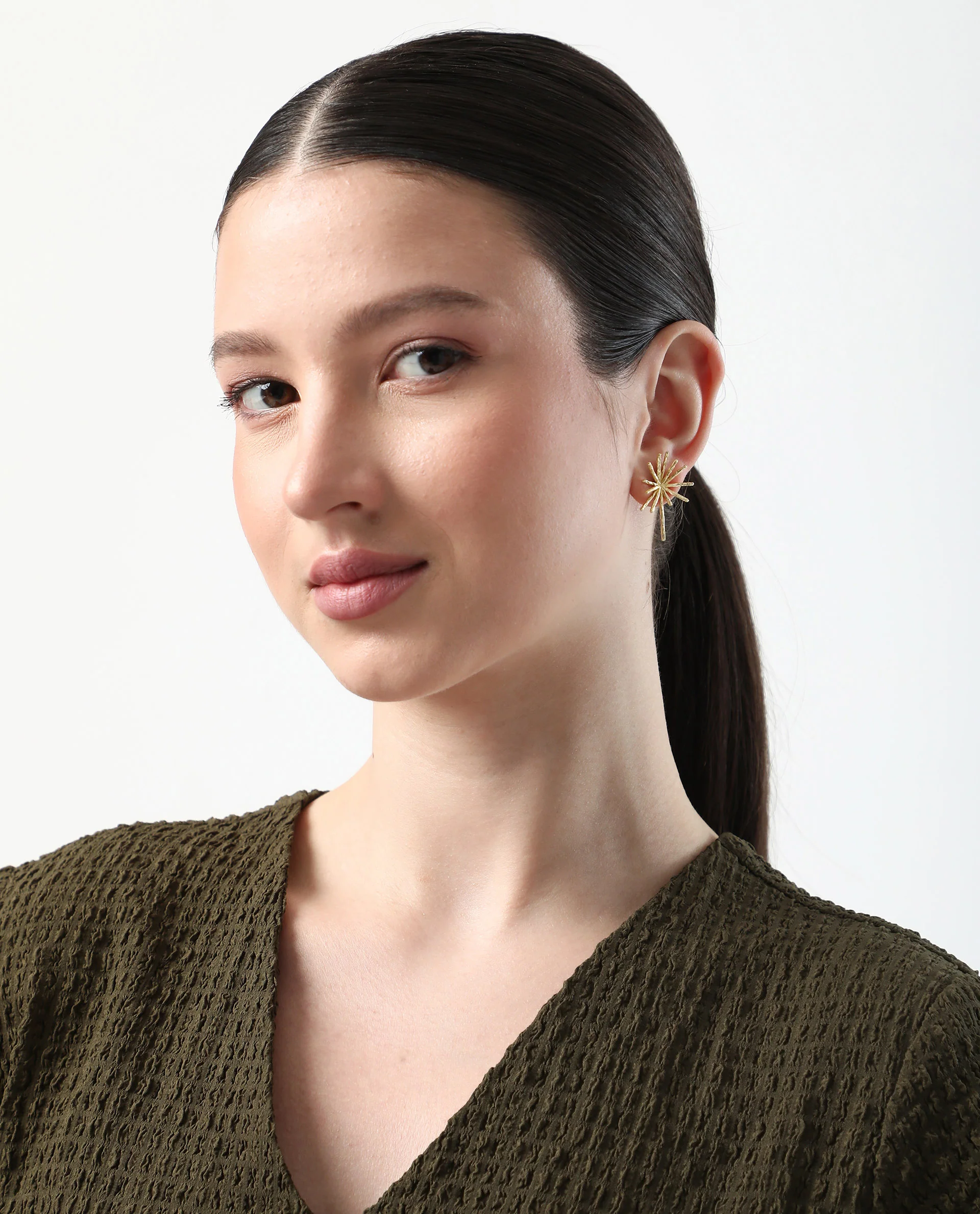 Rareism Women Spark Gold Earring - Image 2