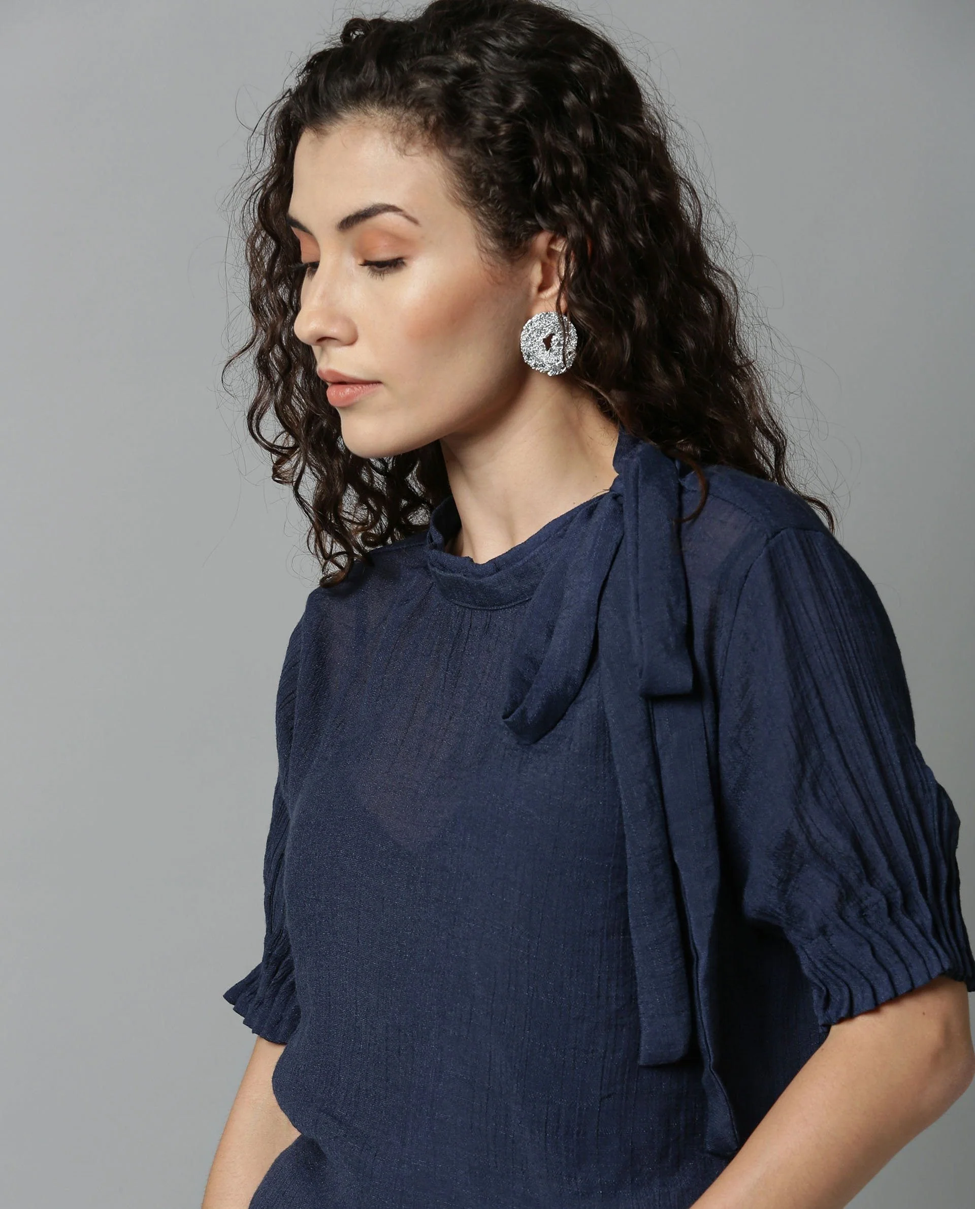 Rareism Women Sparrow Navy Top Short Sleeves - Image 5