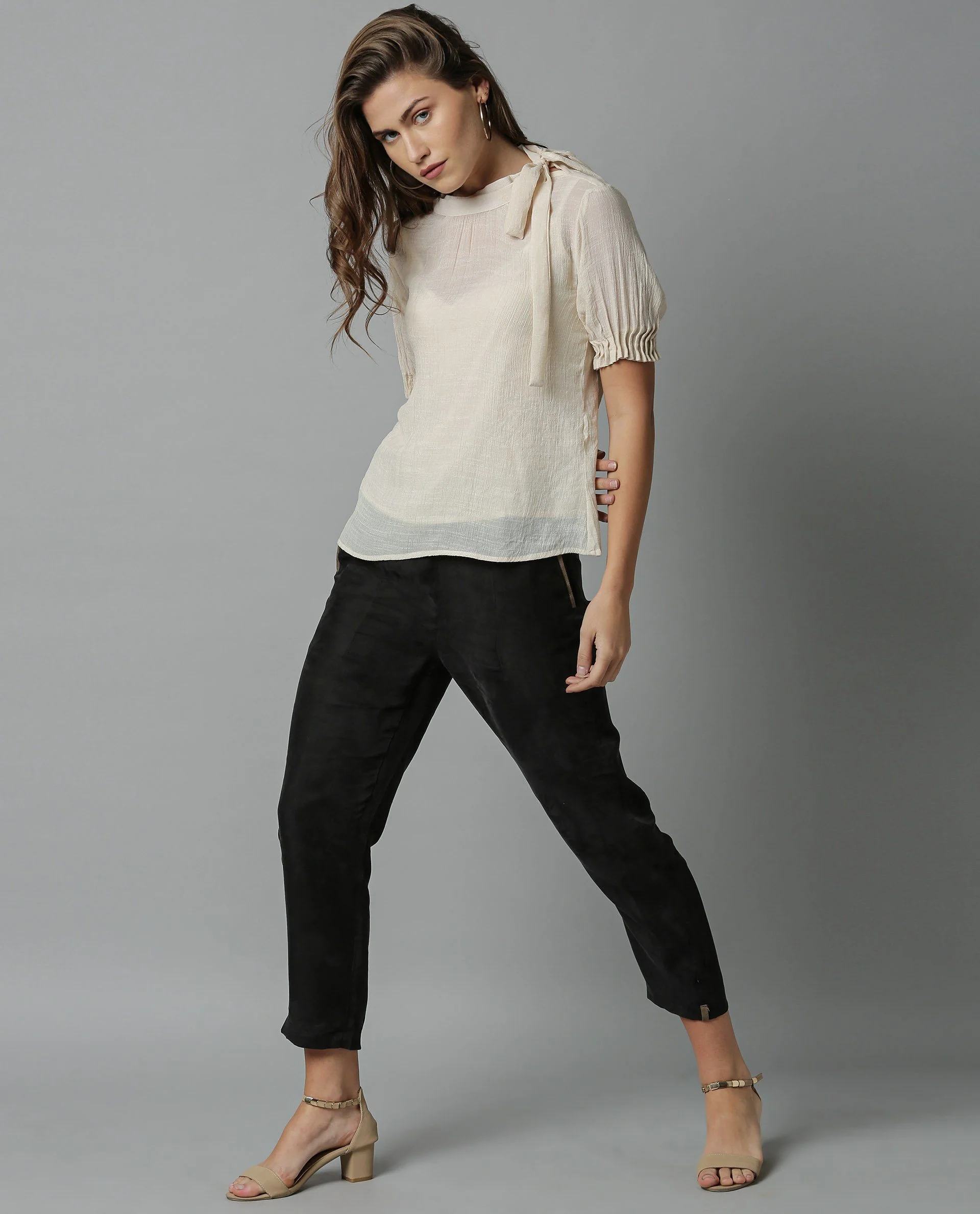 Rareism Women Sparrow Offwhite Top Short Sleeves - Image 7