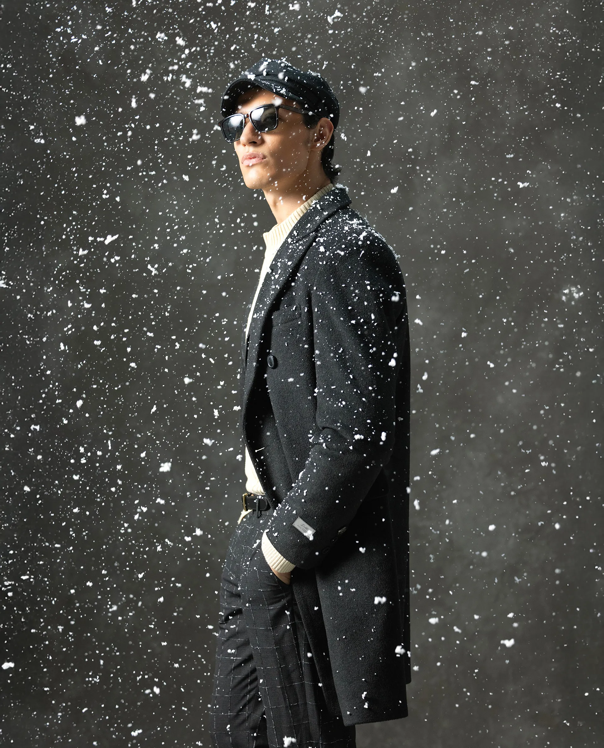 Rare Rabbit Men's Spartan-25 Black Cotton Fabric Collared Neck Relaxed Plain Coat - Image 3