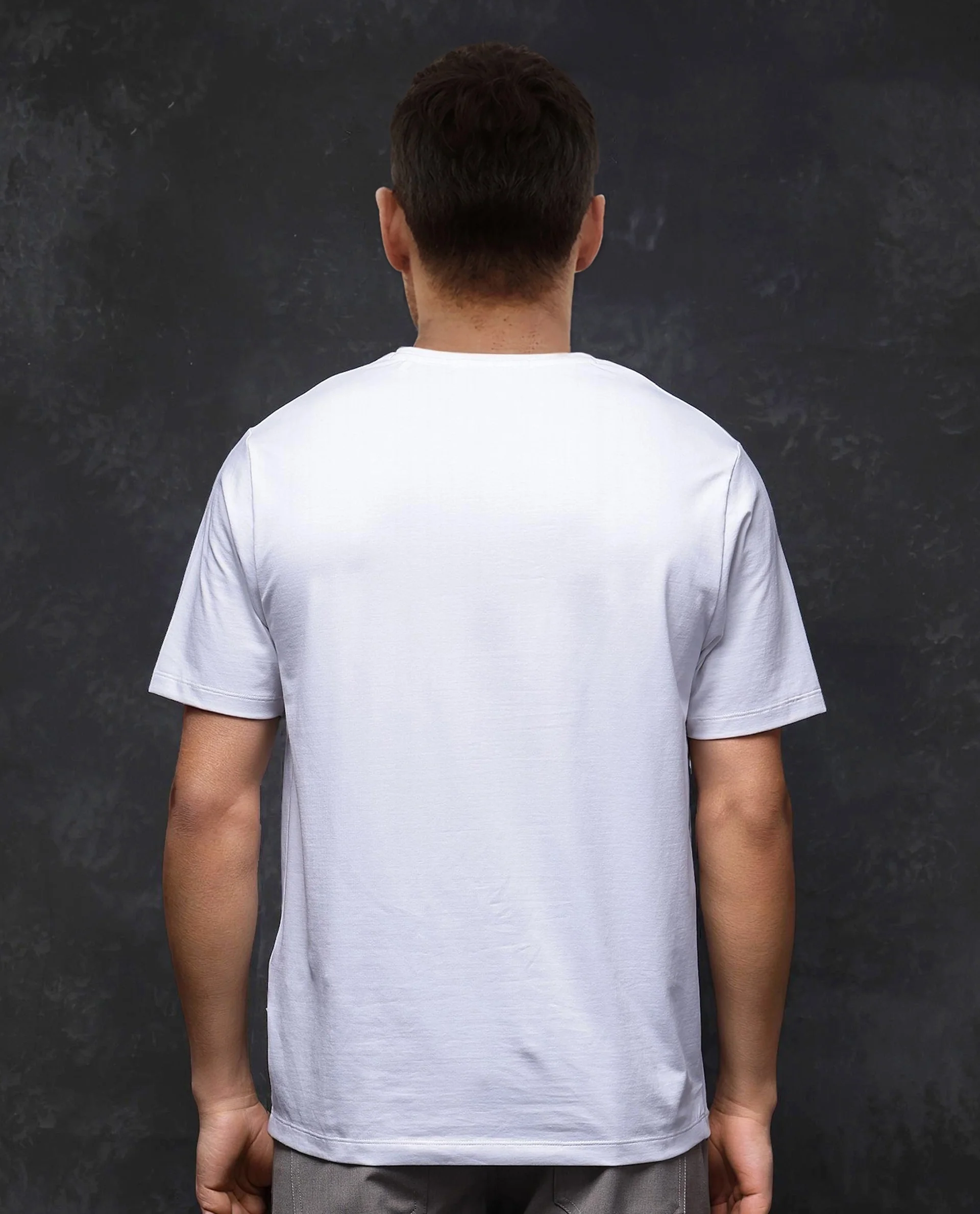 Rare Rabbit Men's Spectre White Cotton Blend Graphic Print Regular Fit Half Sleeve Crew Neck T-Shirt - Image 4
