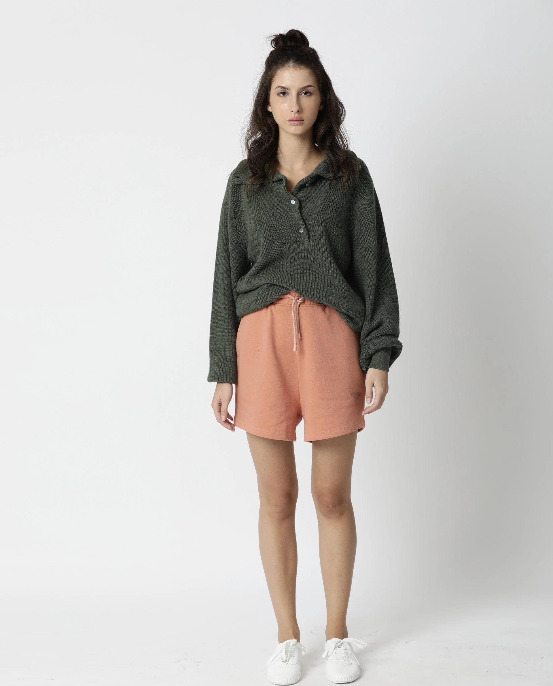 Rareism Women's Spence Orange Polyester Blend Plain Mini Regular Fit Shorts - Image 6