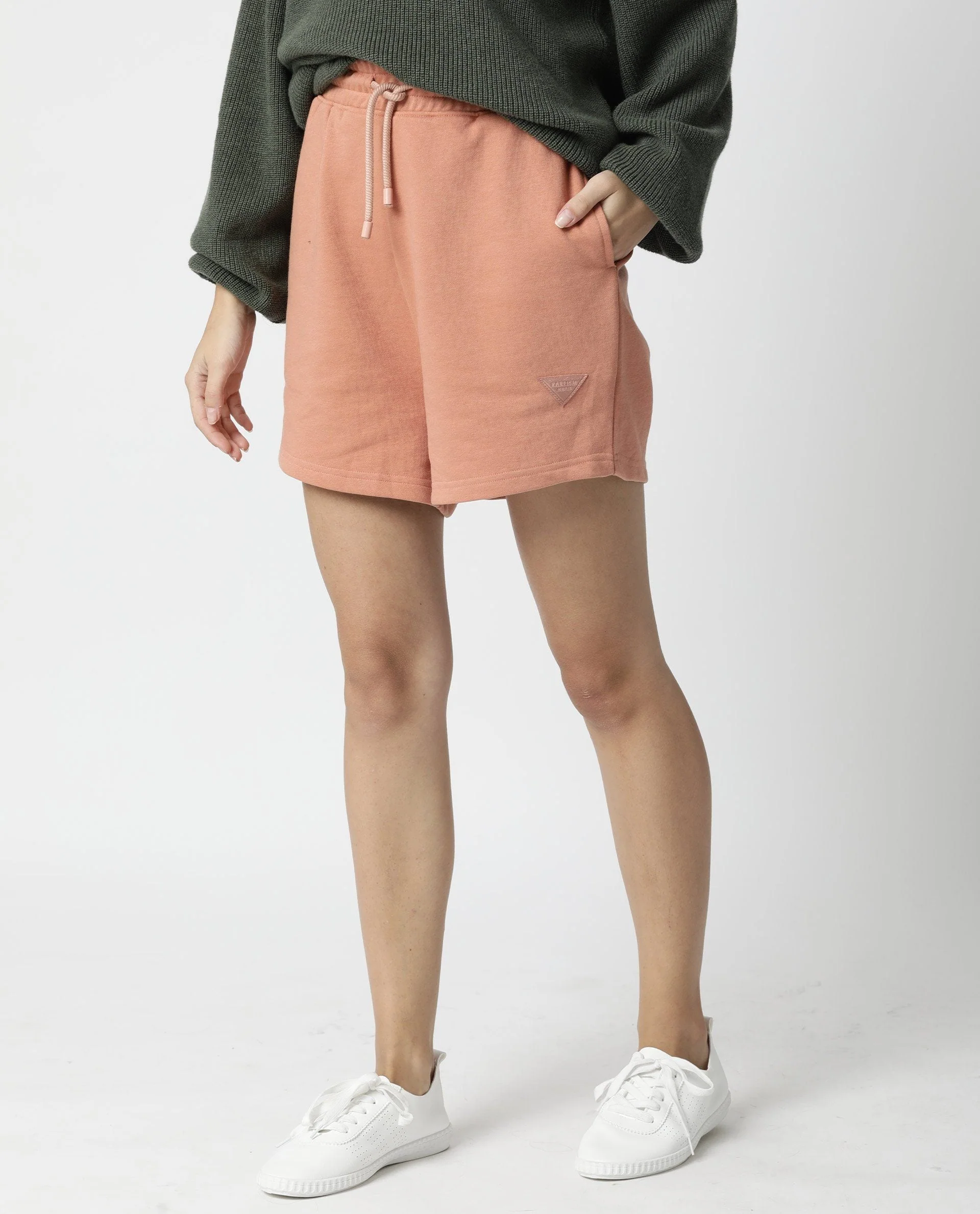 Rareism Women's Spence Orange Polyester Blend Plain Mini Regular Fit Shorts - Image 7
