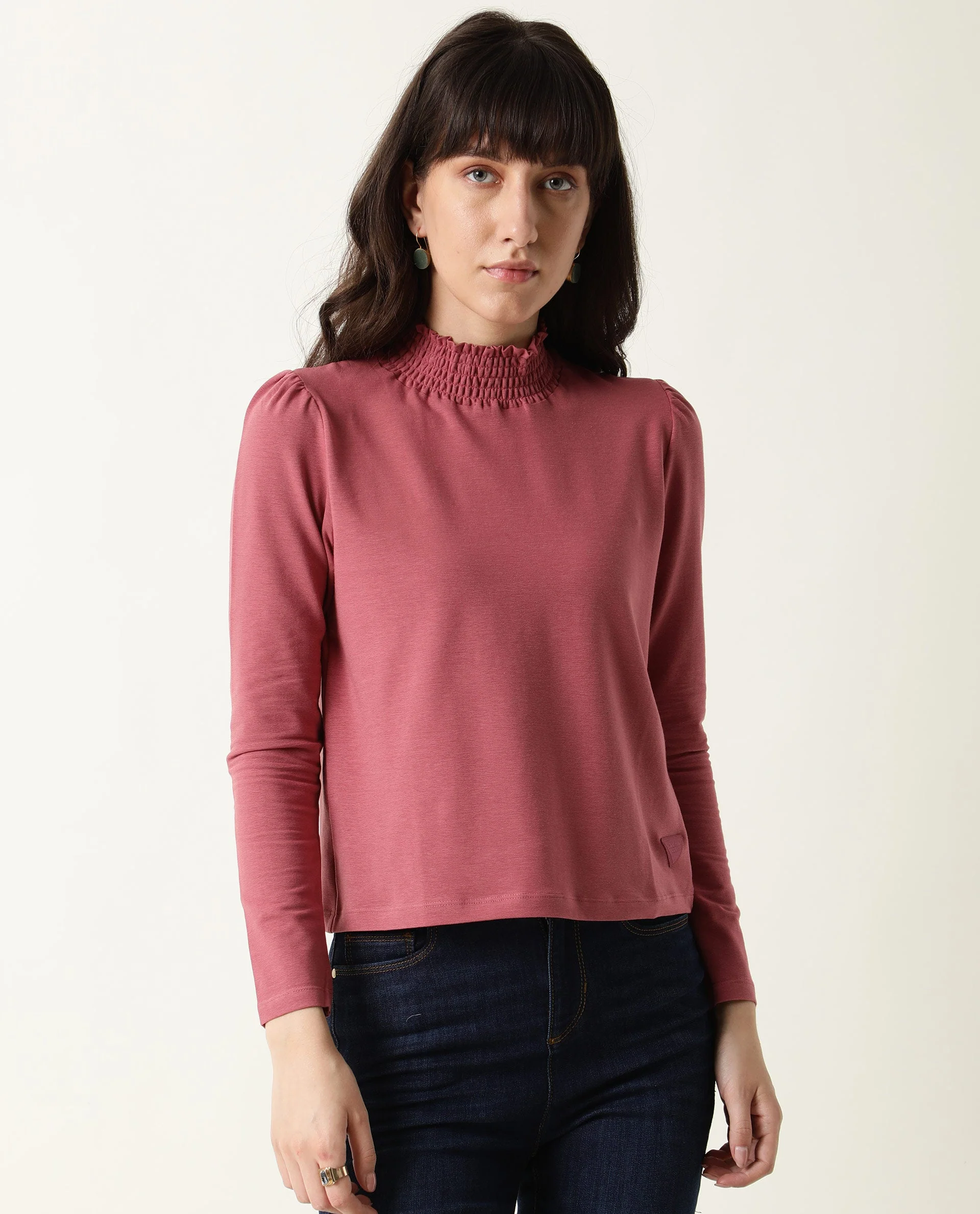 Rareism Women Spinny Pink T-Shirt Full Sleeves