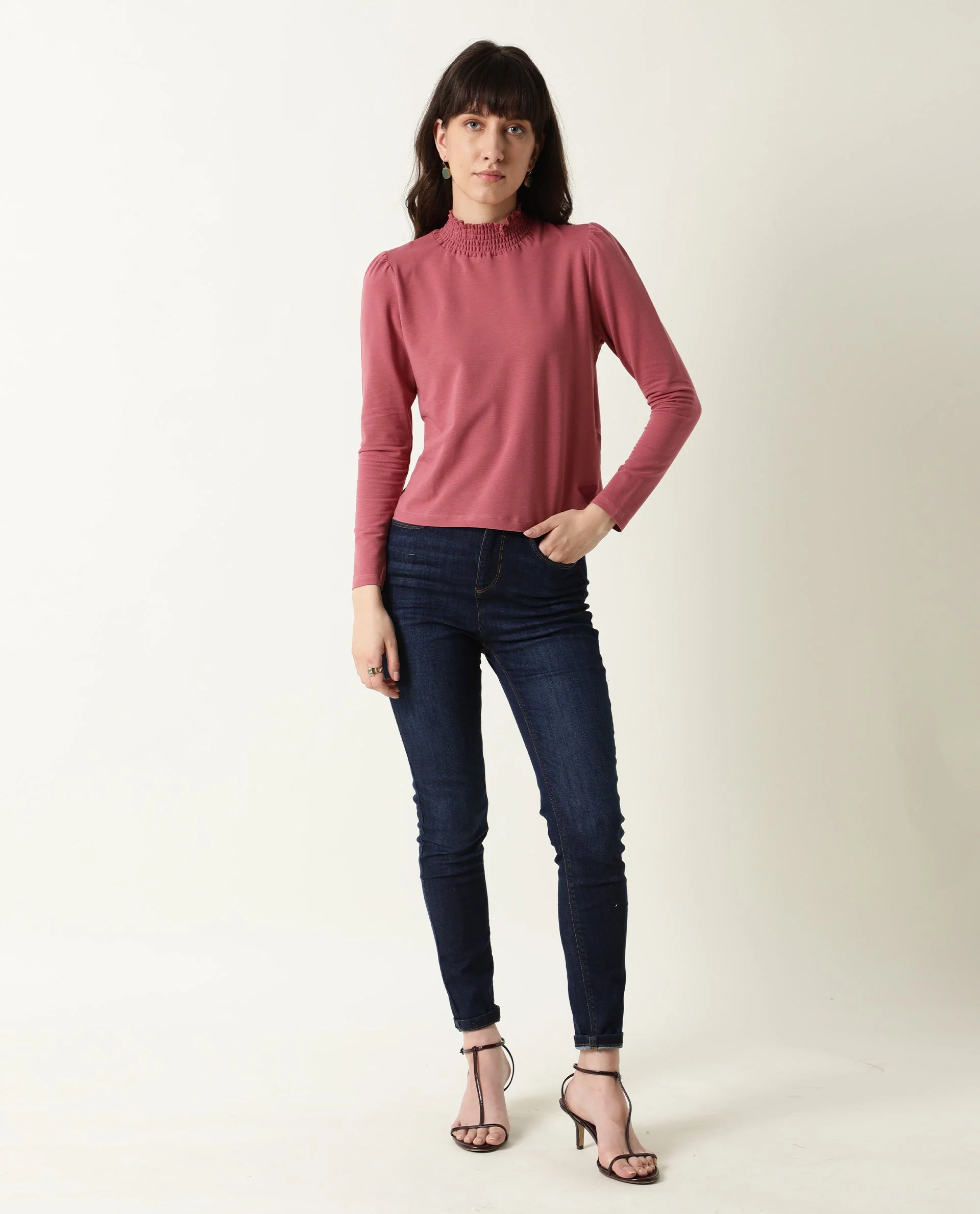 Rareism Women Spinny Pink T-Shirt Full Sleeves - Image 2