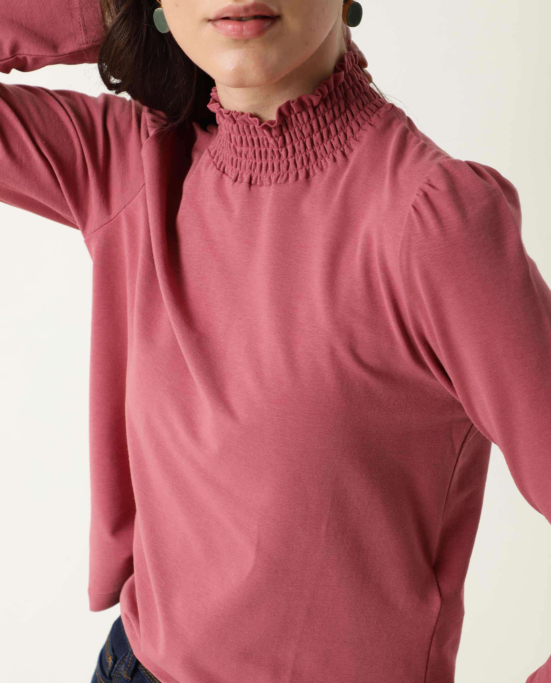 Rareism Women Spinny Pink T-Shirt Full Sleeves - Image 5