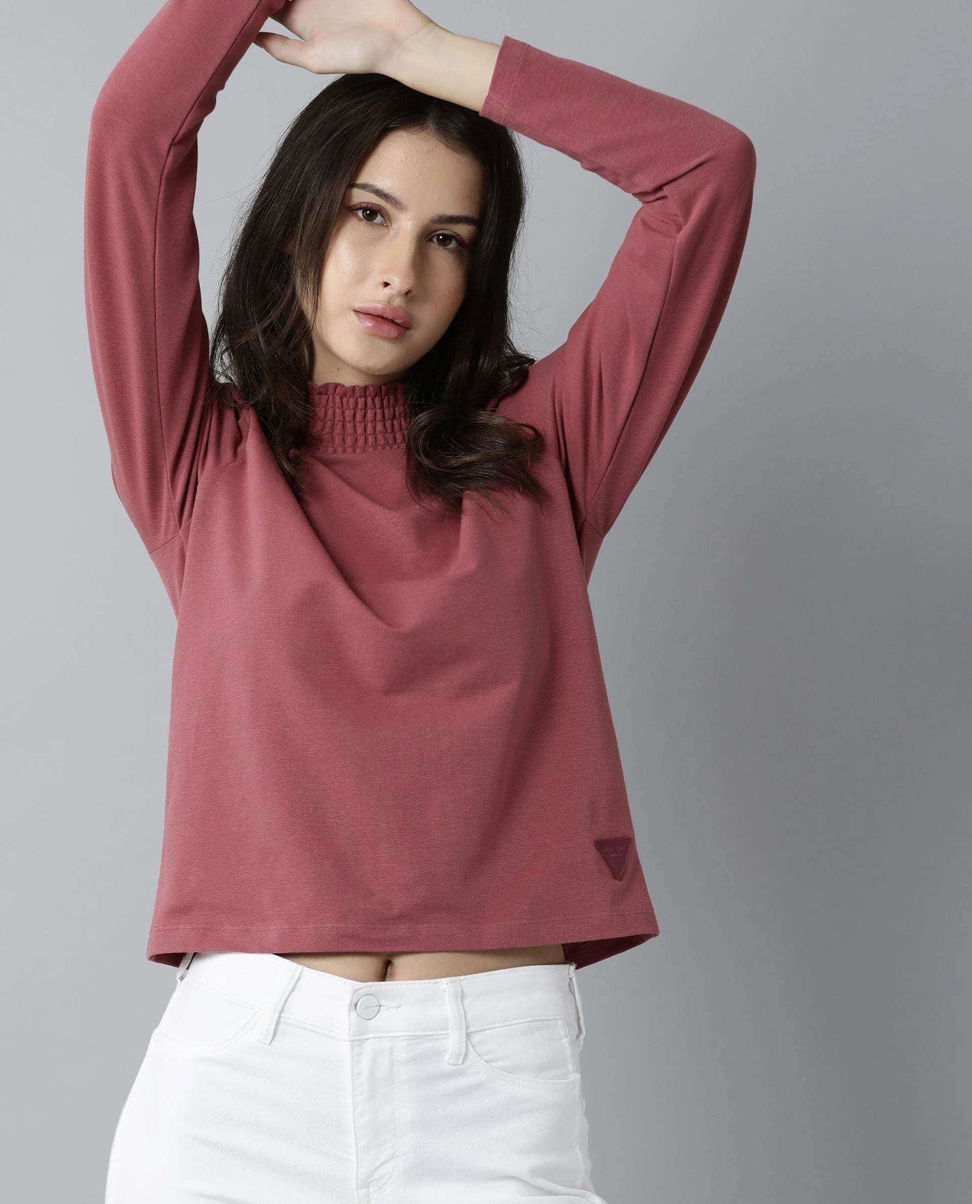 Rareism Women Spinny Pink T-Shirt Full Sleeves - Image 8
