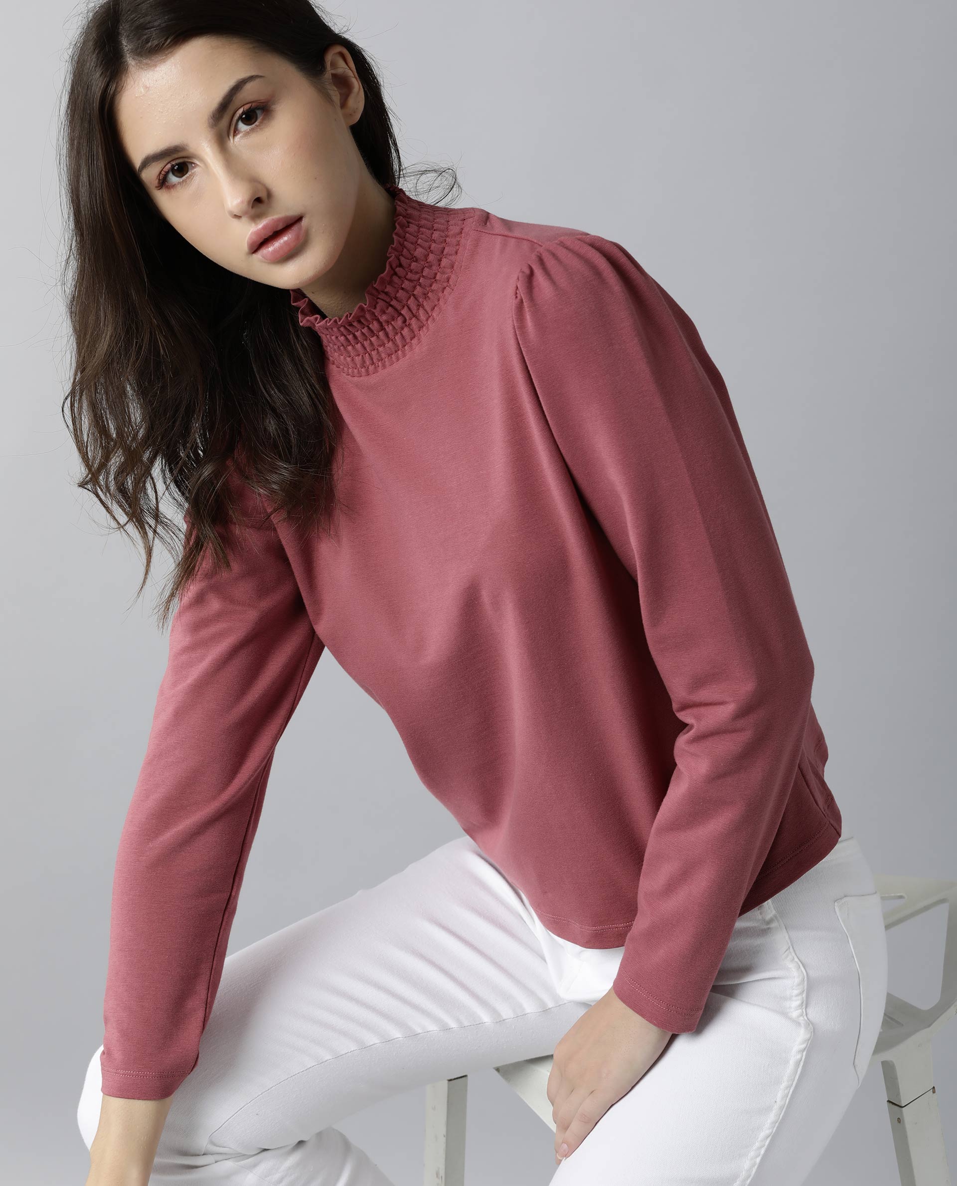 Rareism Women Spinny Pink T-Shirt Full Sleeves - Image 9