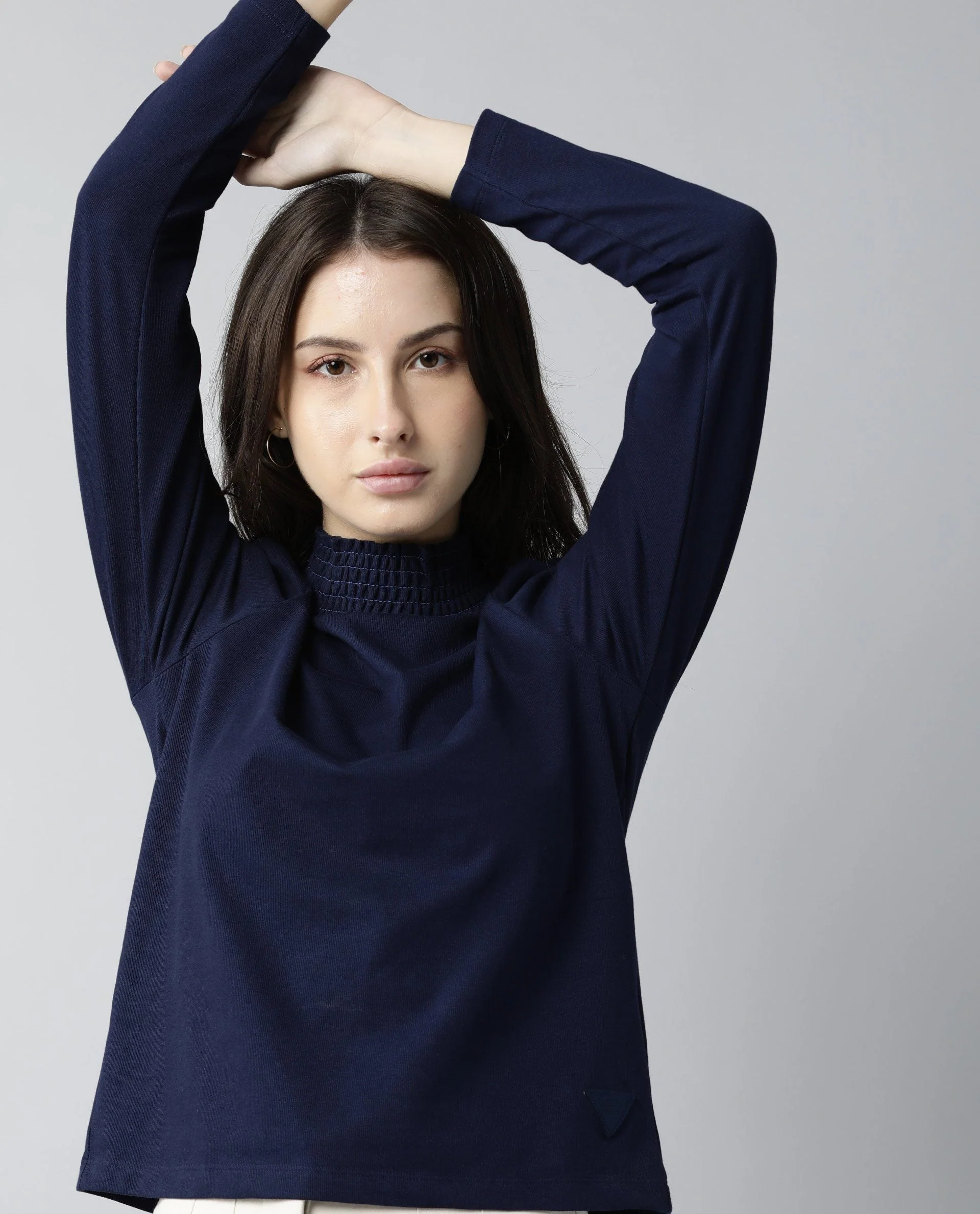 Rareism Women Spinny Navy T-Shirt Full Sleeves - Image 11