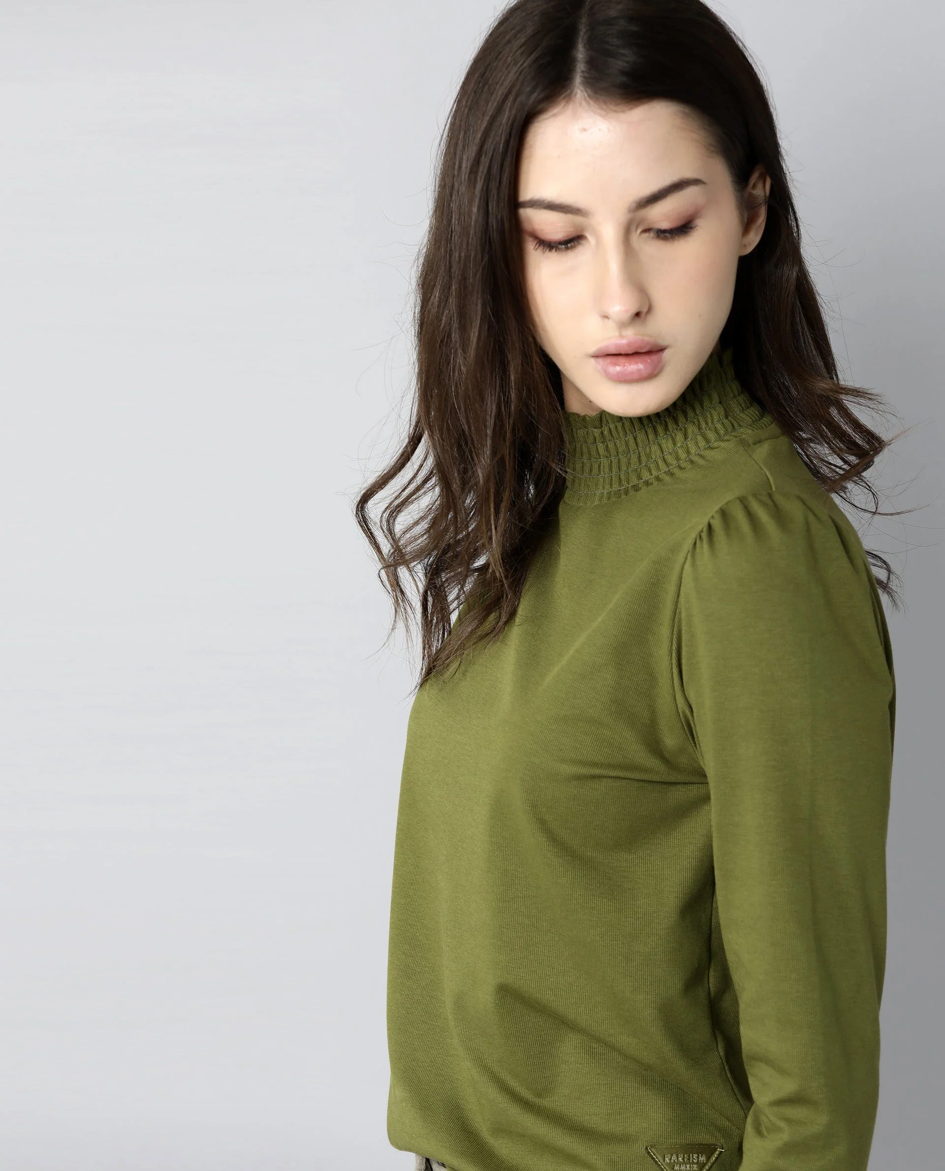 Rareism Women Spinny Olive T-Shirt Full Sleeves - Image 14