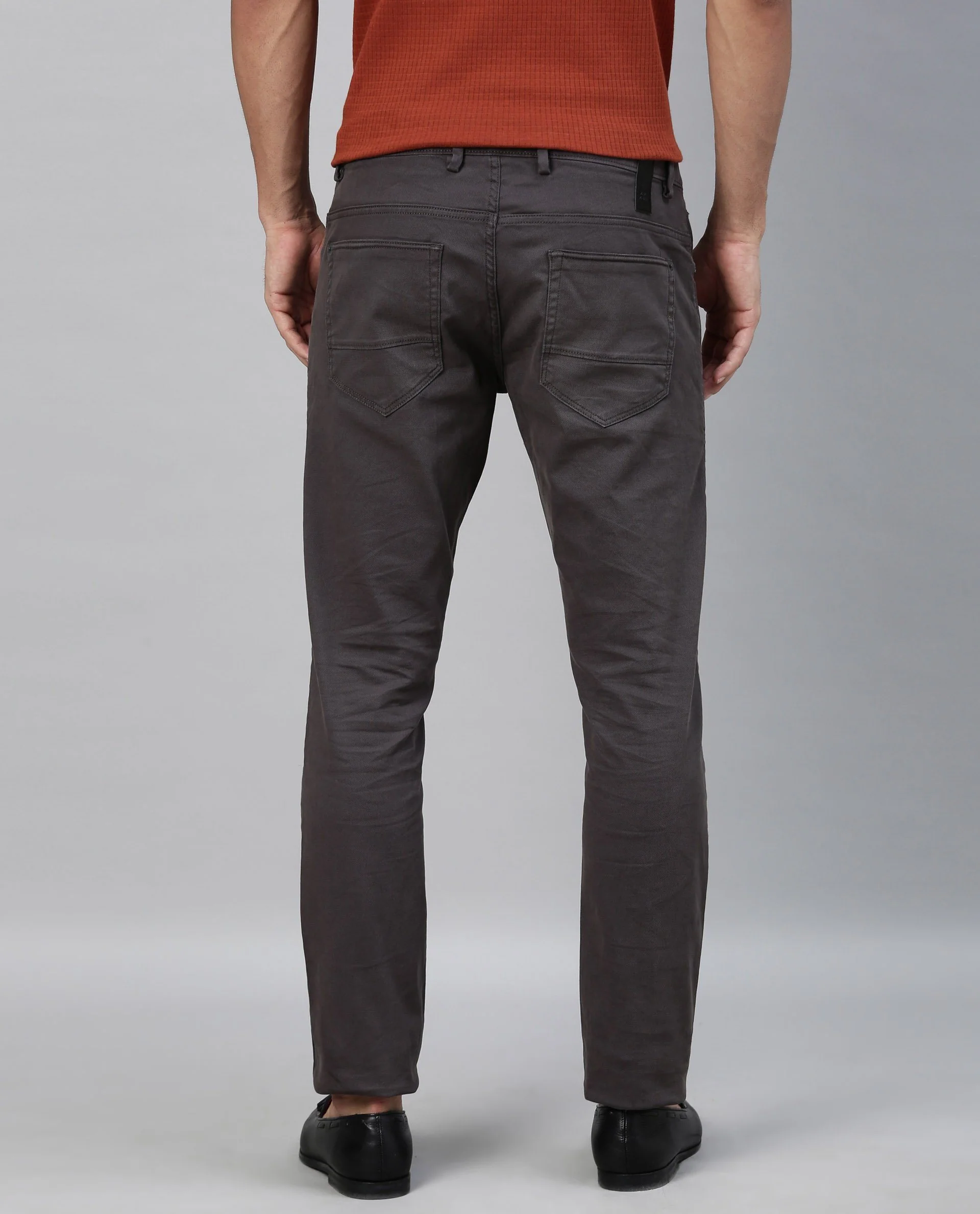 Rare Rabbit Men's Spock 4 Grey Cotton Regular Fit Trouser - Image 4