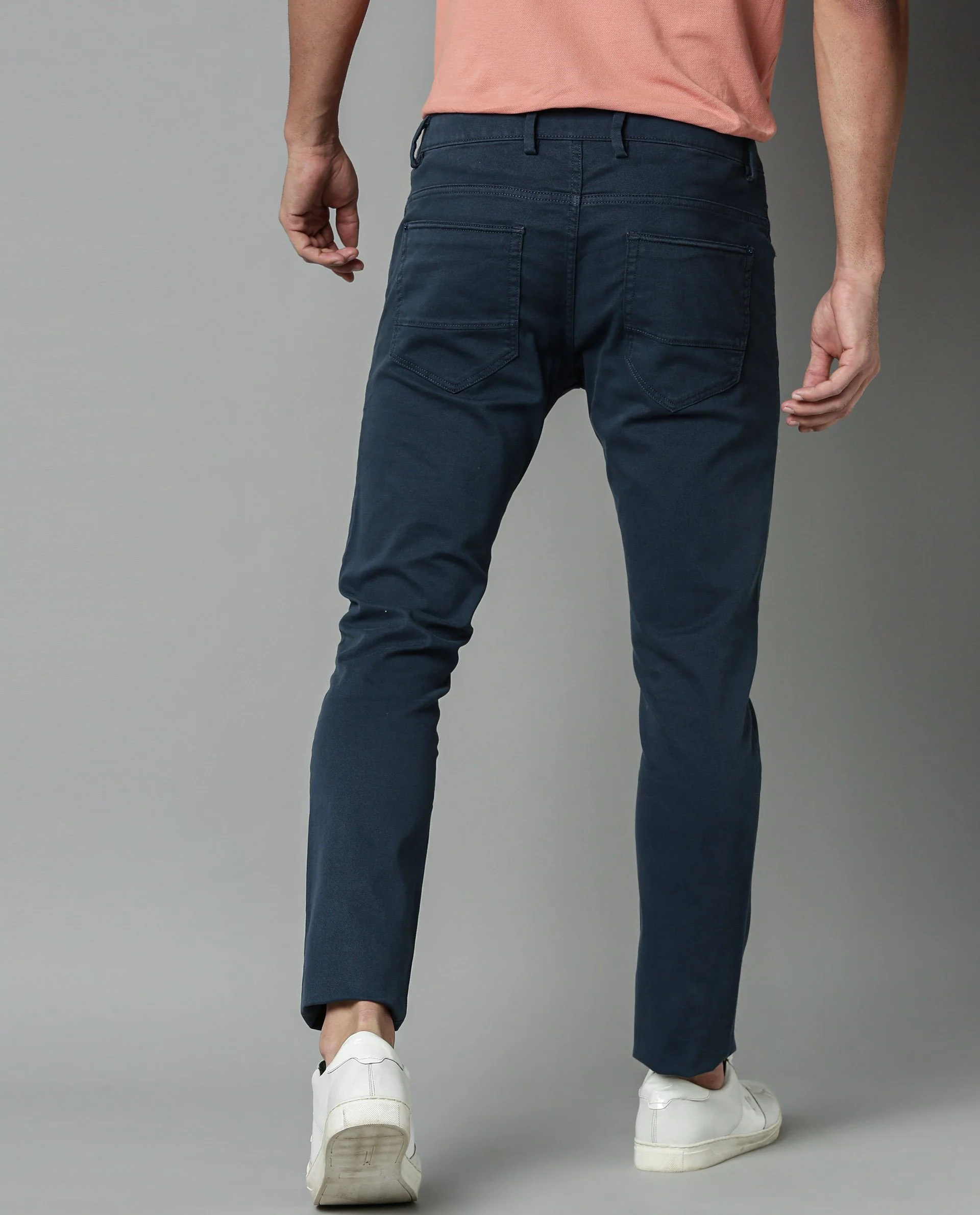 Rare Rabbit Men's Spock 4 Navy Cotton Regular Fit Trouser - Image 4