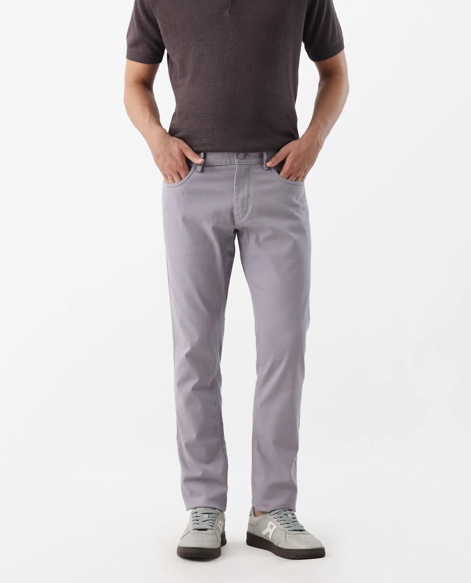 Rare Rabbit Men's Spoke -24 Pastel Purple Cotton Blend Plain Regular Fit Trouser - Image 2