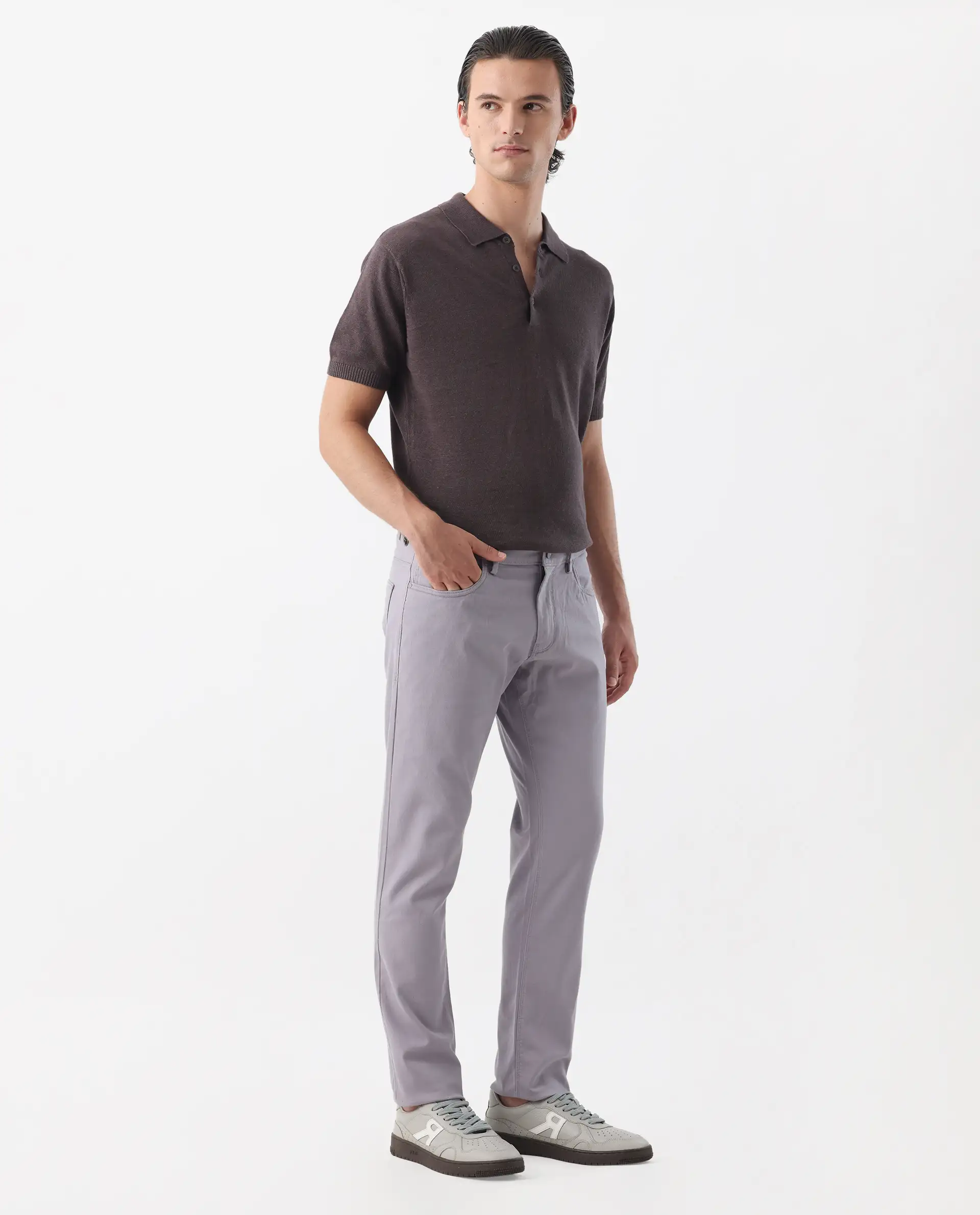 Rare Rabbit Men's Spoke -24 Pastel Purple Cotton Blend Plain Regular Fit Trouser - Image 6