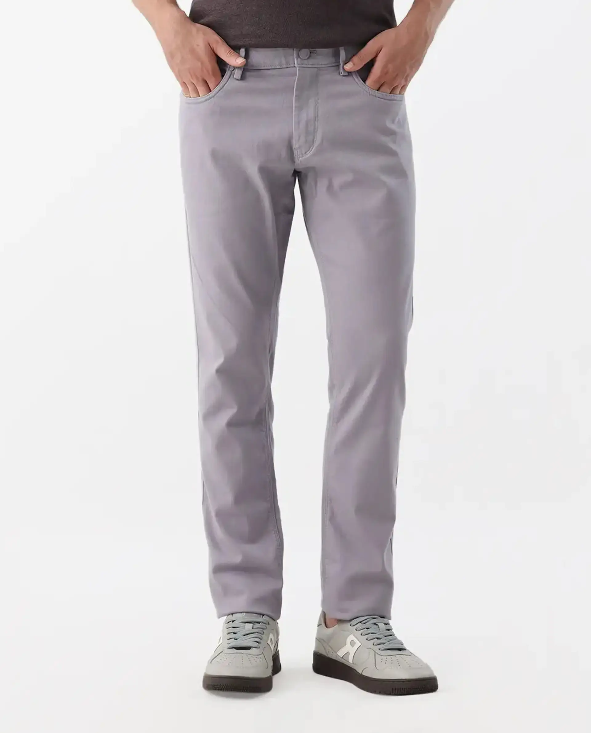 Rare Rabbit Men's Spoke -24 Pastel Purple Cotton Blend Plain Regular Fit Trouser - Image 8