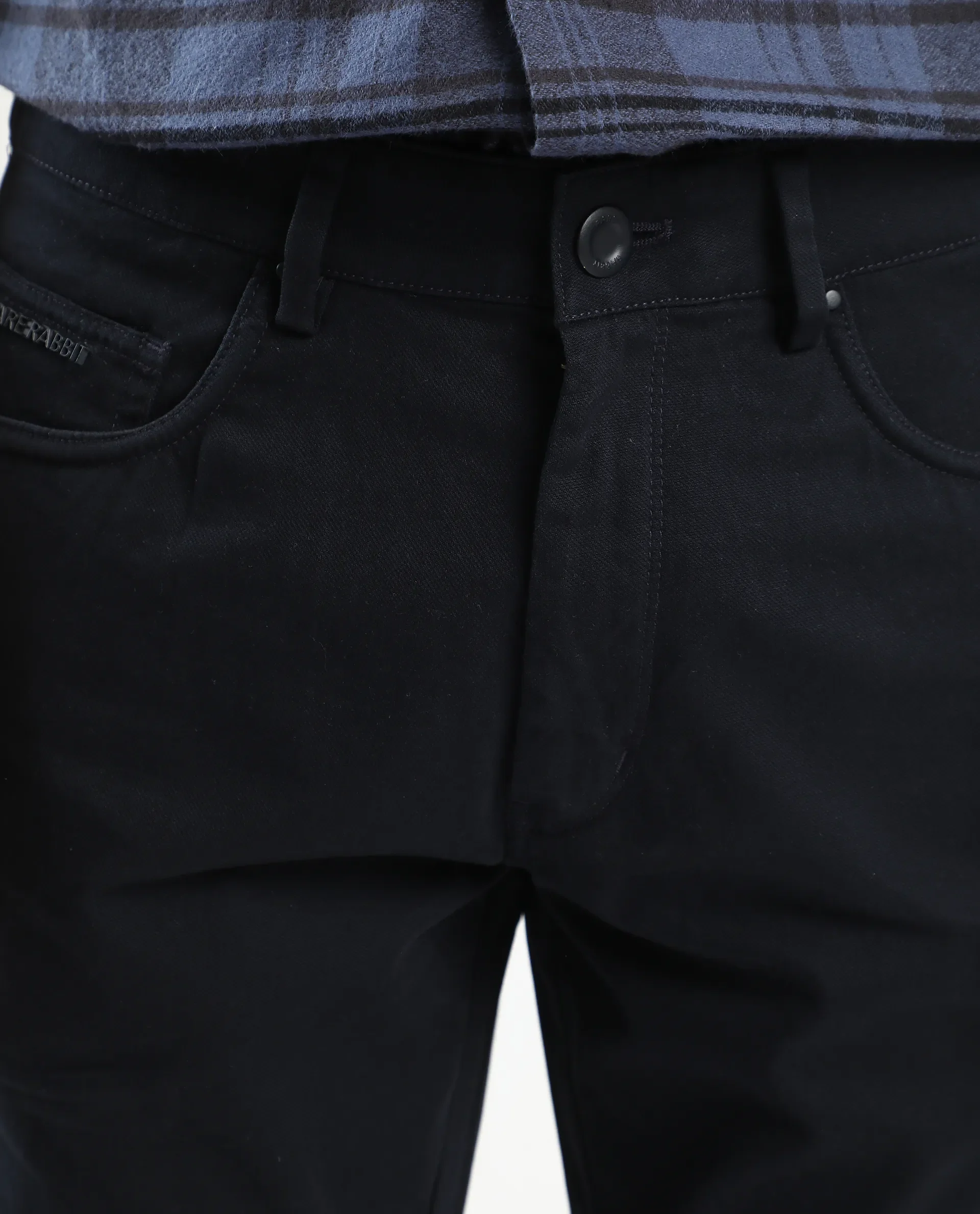Rare Rabbit Men's Spoke-Aw25 Navy Cotton Blend Plain Regular Fit Trouser - Image 5