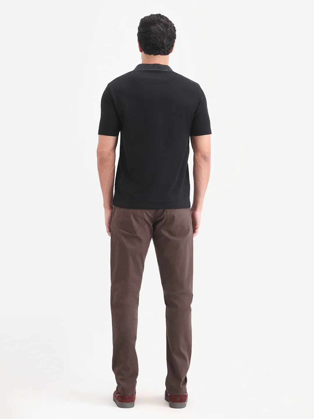 Rare Rabbit Men's Spoke-Ss26 Brown Cotton Blend Fabric Regular Fit Plain Trouser - Image 6
